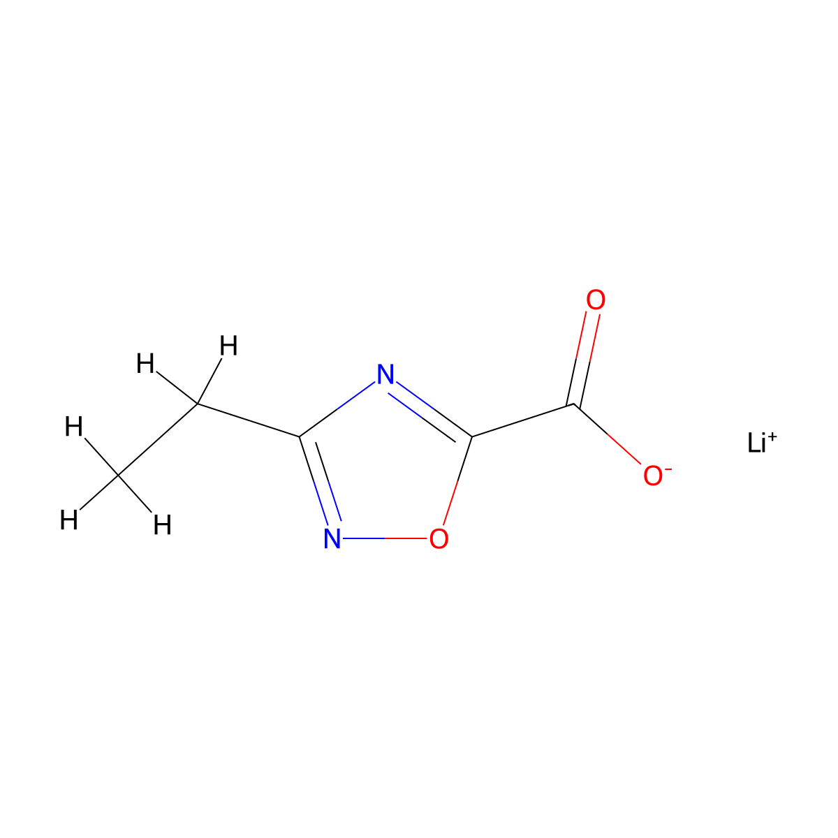 Lithium(1+) ion 3-ethyl-1,2,4-oxadiazole-5-carboxylate molecular structure, CAS 2095410-95-8