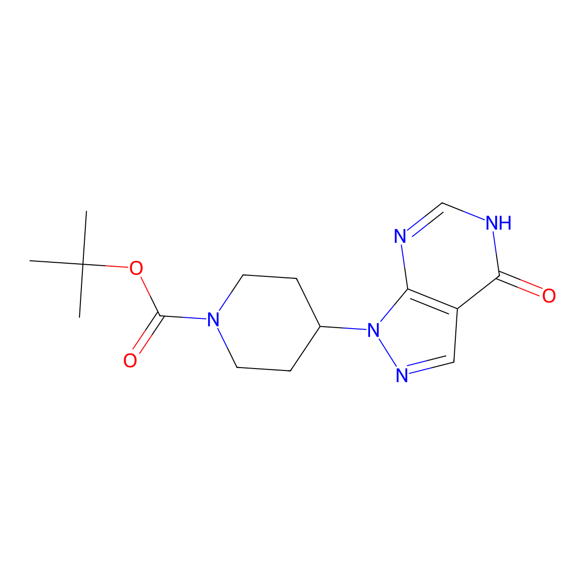 tert-butyl 4-{4-oxo-1H,4H,5H-pyrazolo[3,4-d]pyrimidin-1-yl}piperidine-1-carboxylate molecular structure, CAS 2095410-97-0