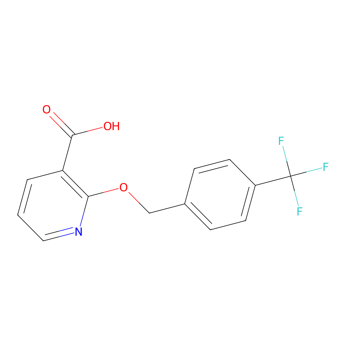 2-((4-(Trifluoromethyl)phenyl)methoxy)pyridine-3-carboxylic acid molecular structure, CAS 2095410-99-2
