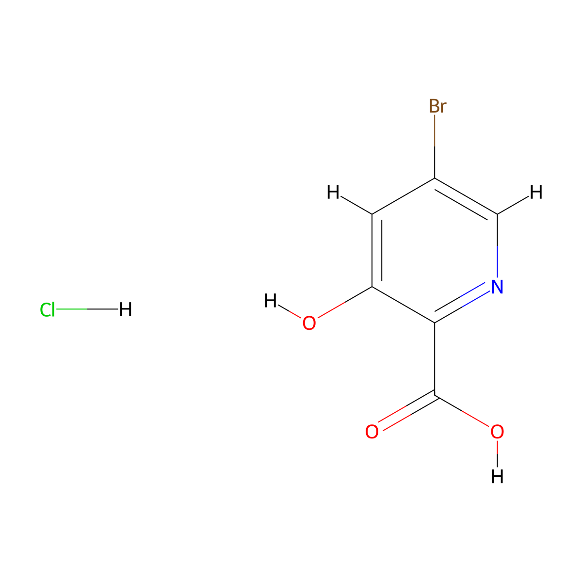 5-Bromo-3-hydroxypyridine-2-carboxylic acid hydrochloride molecular structure, CAS 2095411-00-8