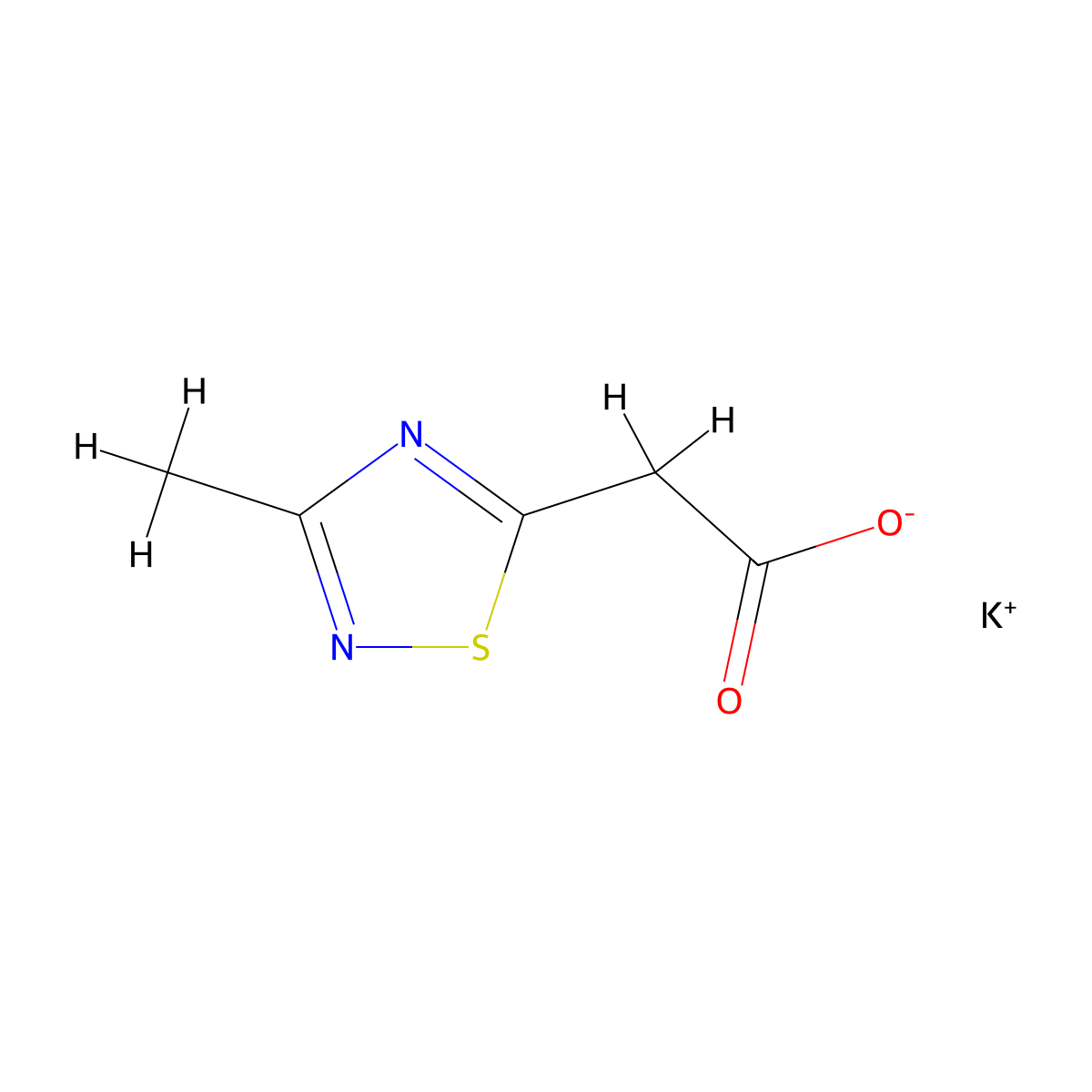 Potassium 2-(3-methyl-1,2,4-thiadiazol-5-yl)acetate molecular structure, CAS 2095411-05-3