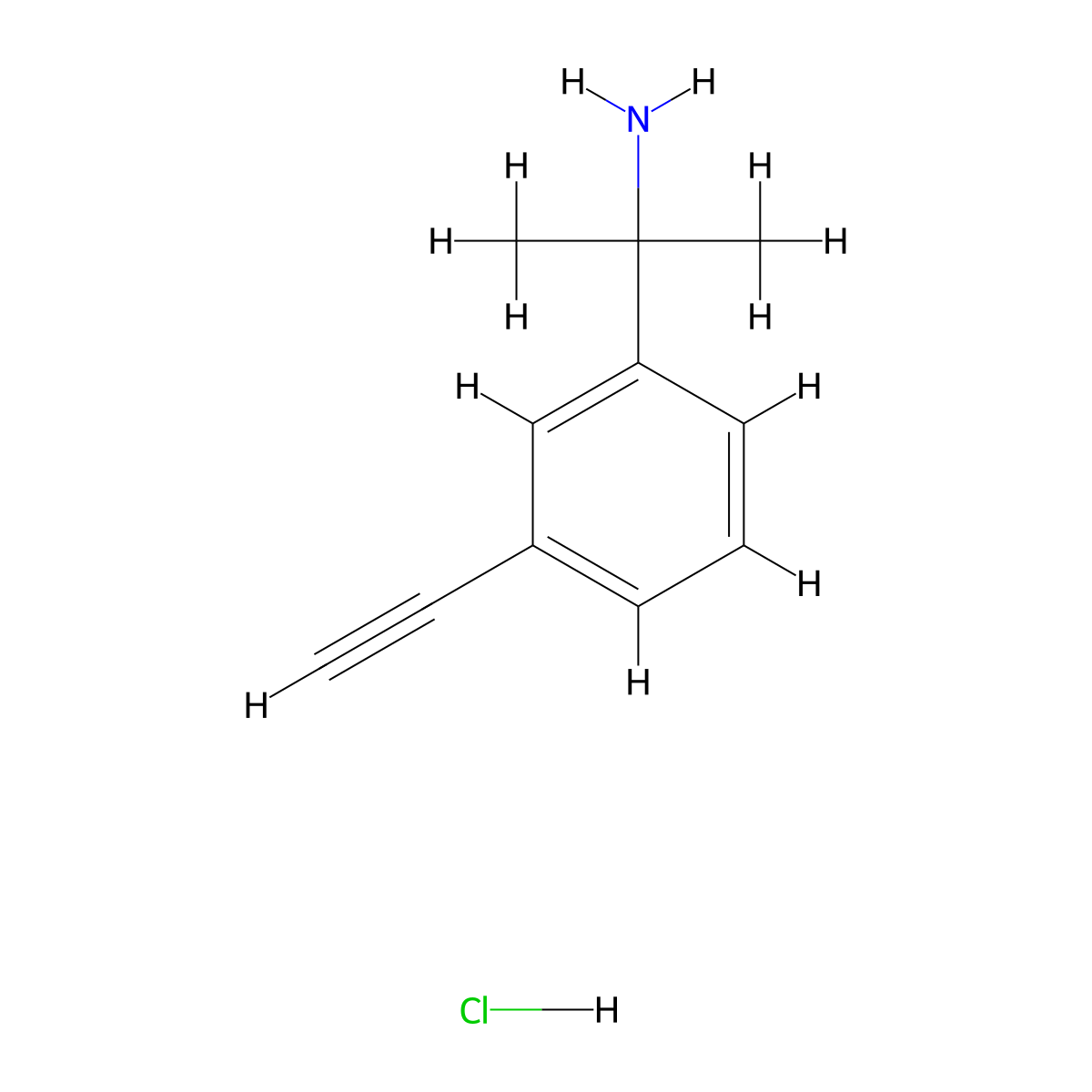 2-(3-Ethynylphenyl)propan-2-amine hydrochloride molecular structure, CAS 2095411-08-6
