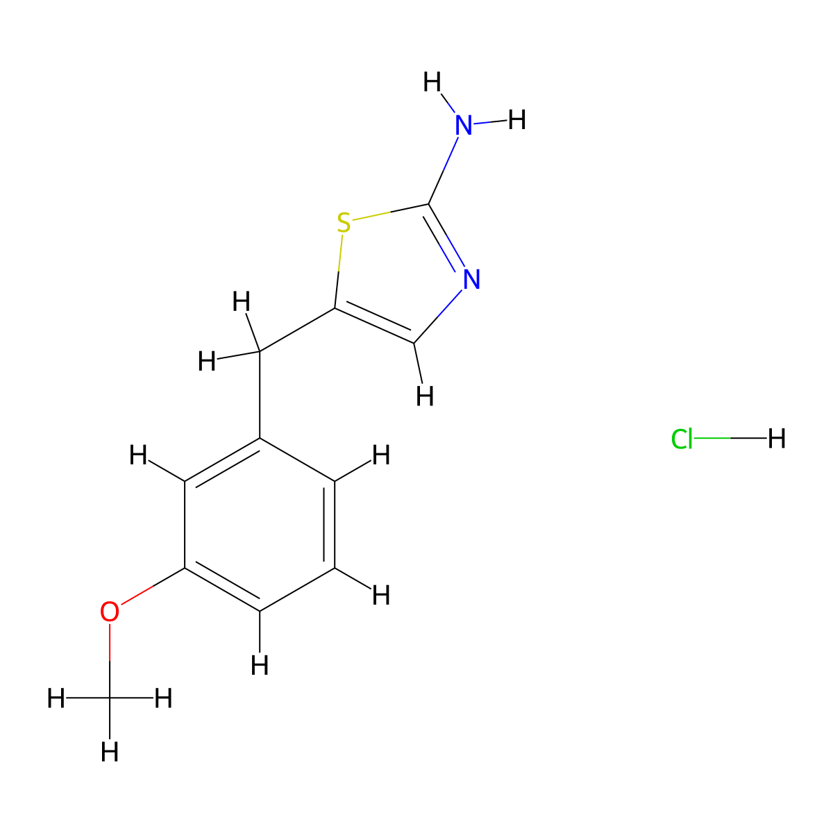 5-[(3-Methoxyphenyl)methyl]-1,3-thiazol-2-amine hydrochloride molecular structure, CAS 2095411-13-3