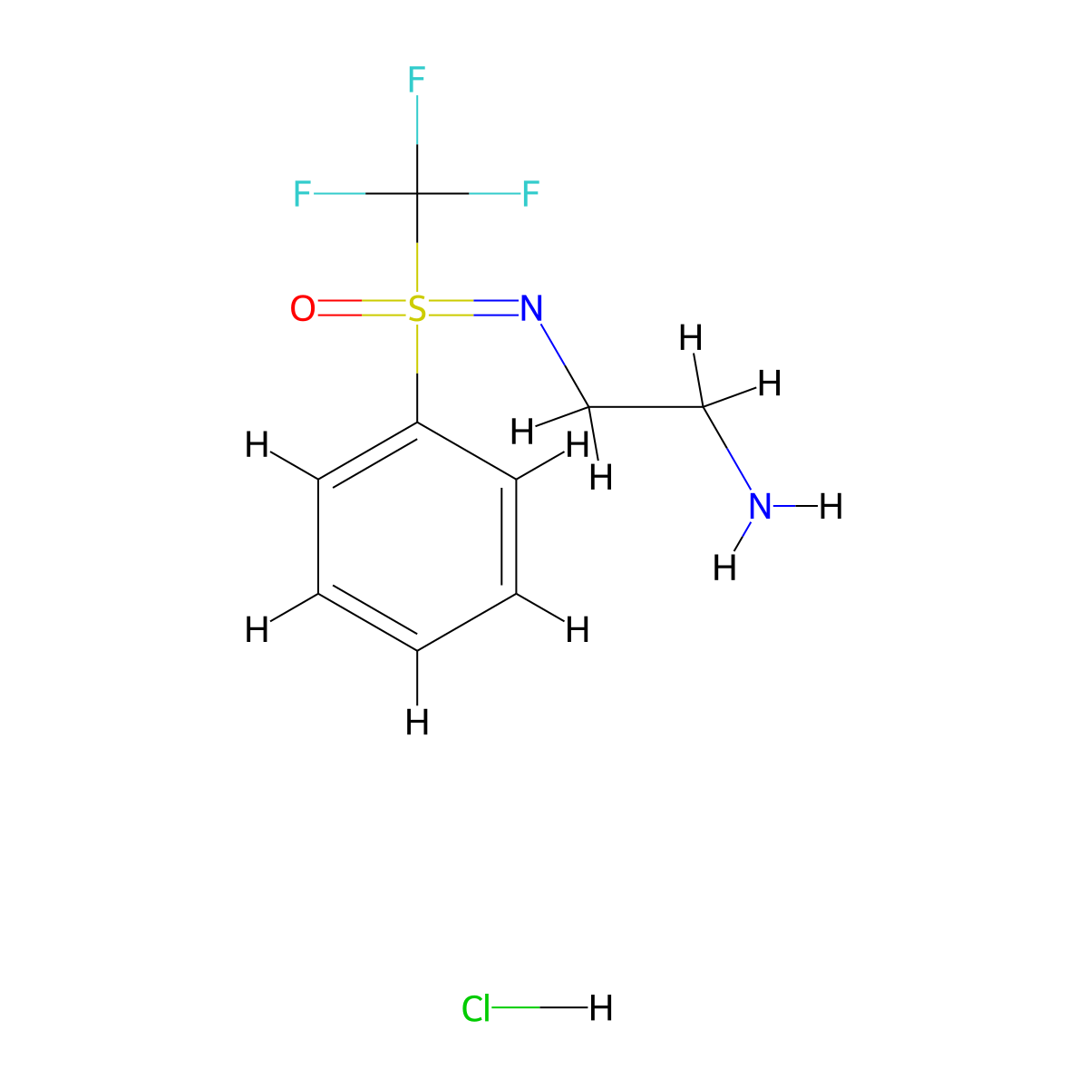(2-Aminoethyl)[oxo(phenyl)(trifluoromethyl)-lambda6-sulfanylidene]amine hydrochloride molecular structure, CAS 2095411-16-6