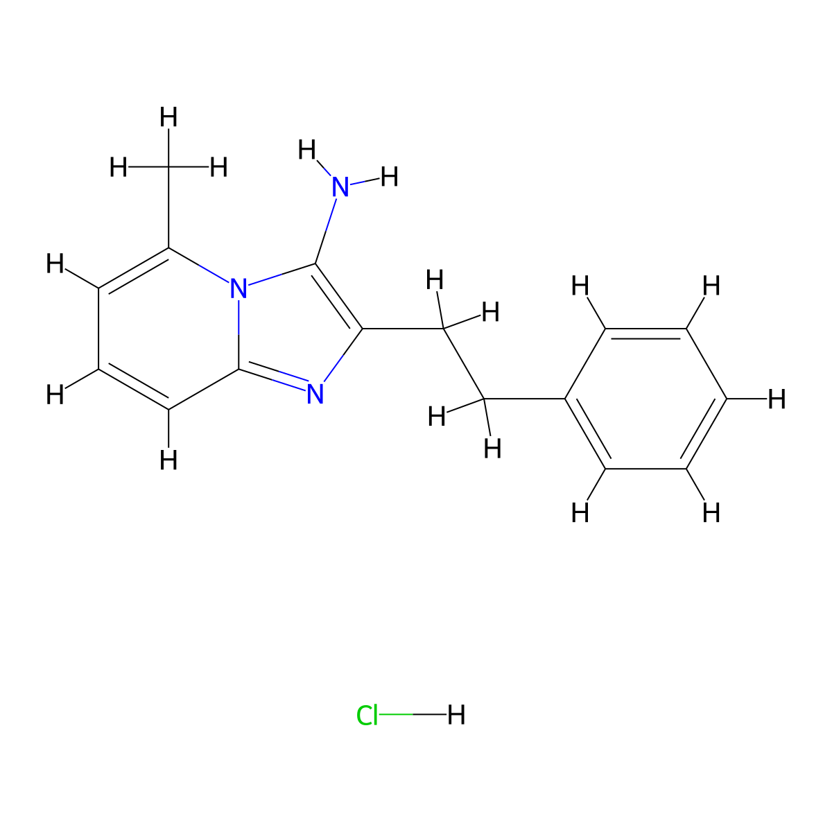 5-Methyl-2-(2-phenylethyl)imidazo[1,2-a]pyridin-3-amine hydrochloride molecular structure, CAS 2095411-25-7