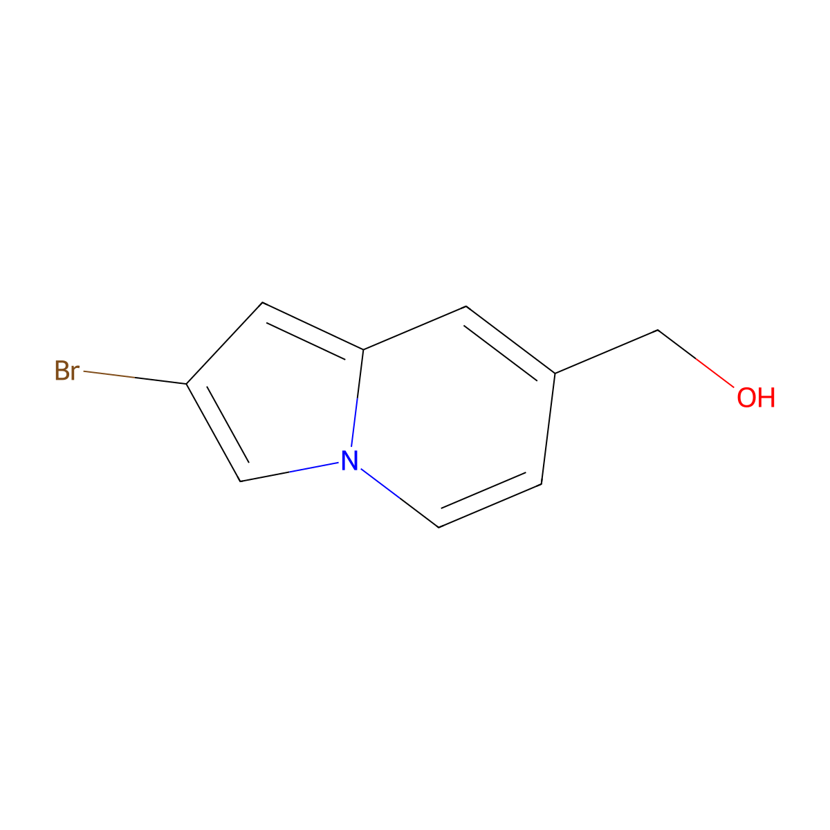 (2-Bromoindolizin-7-yl)methanol molecular structure, CAS 2095412-06-7
