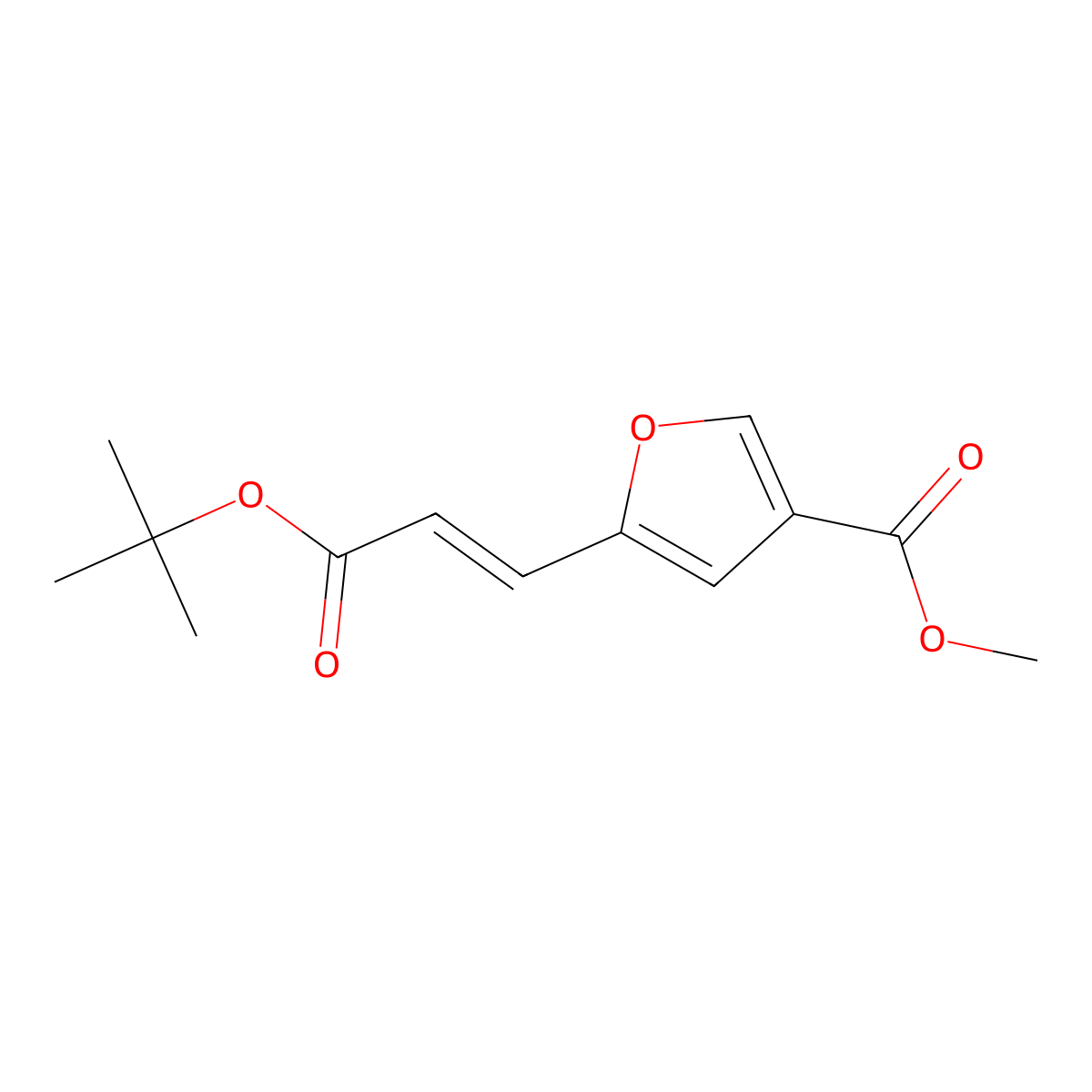 methyl 5-[(1E)-3-(tert-butoxy)-3-oxoprop-1-en-1-yl]furan-3-carboxylate, E molecular structure, CAS 2095416-99-0