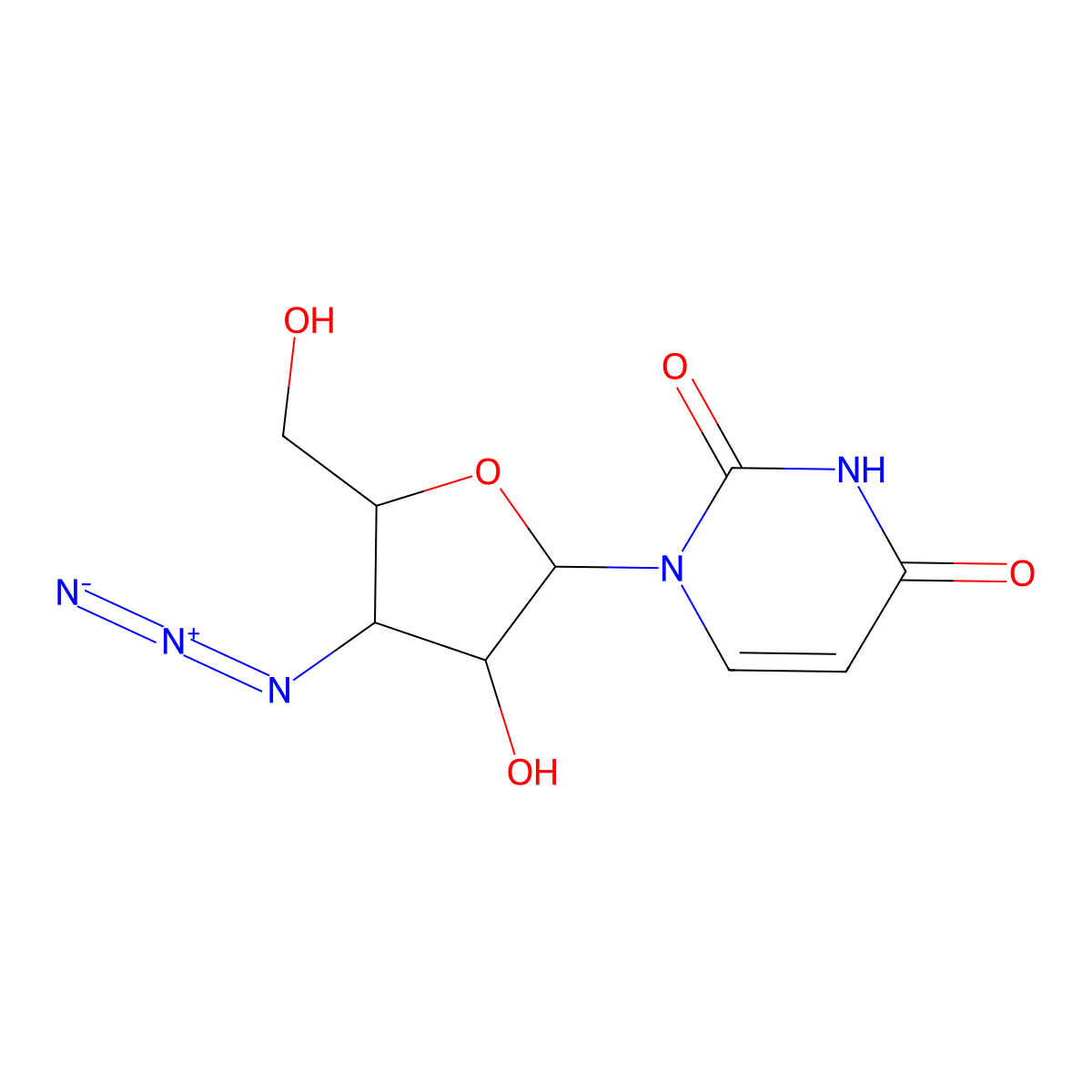 3'-Azido-3'-deoxy-beta-L-uridine molecular structure, CAS 2095417-28-8