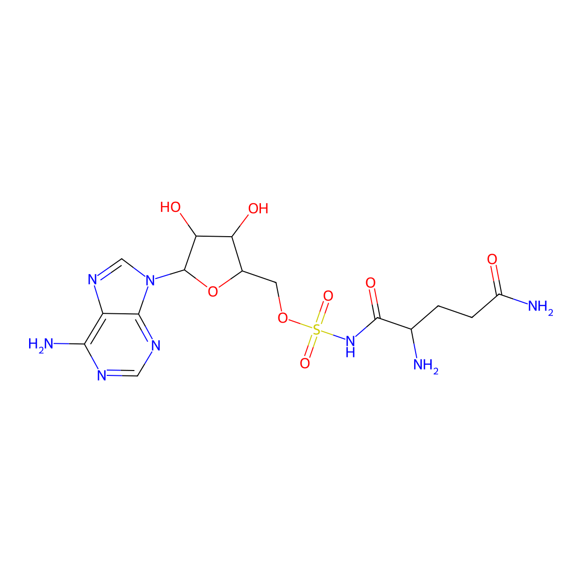 5'-o-[n-(l-Glutaminyl)-sulfamoyl]adenosine molecular structure, CAS 209543-57-7