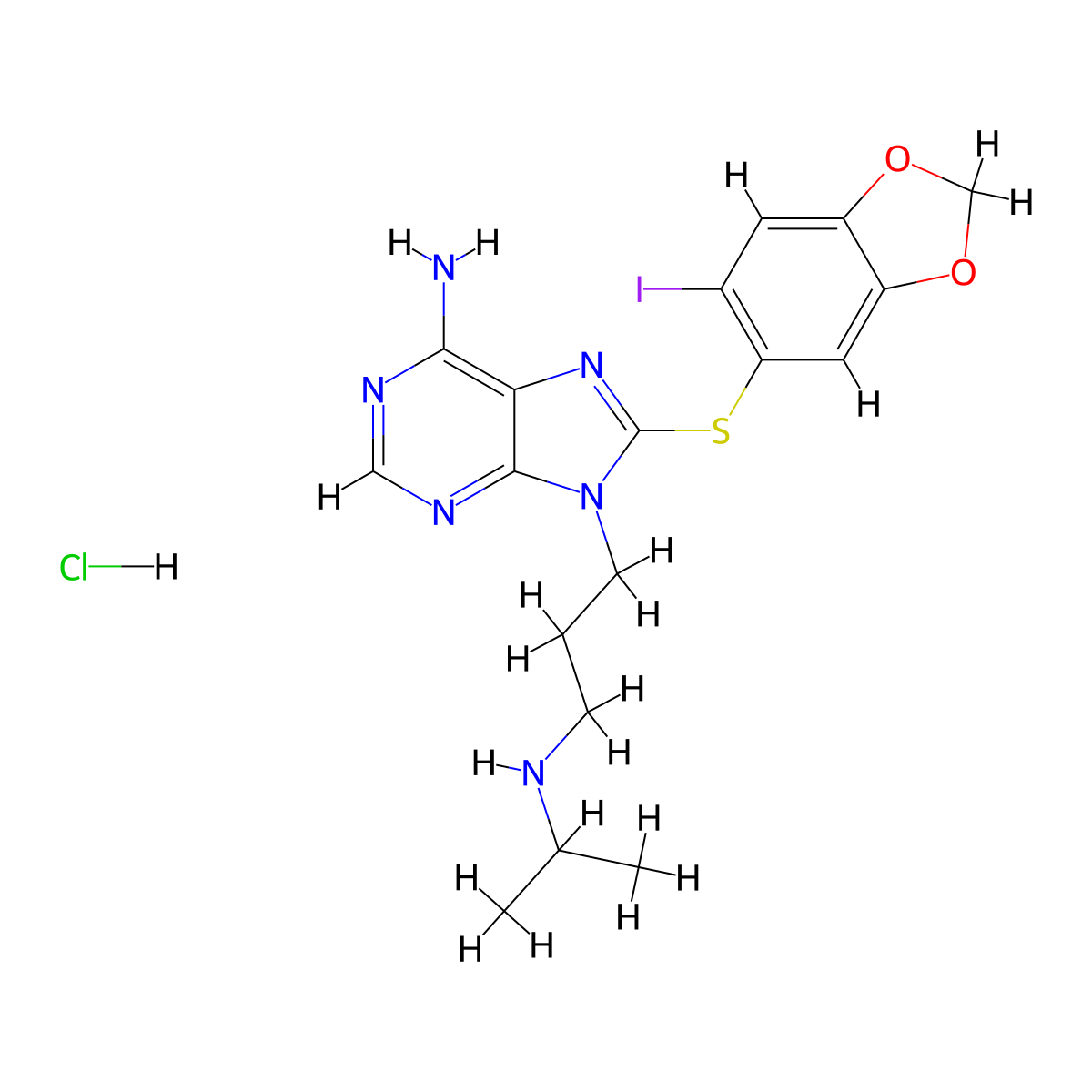 Zelavespib monohydrochloride molecular structure, CAS 2095432-24-7