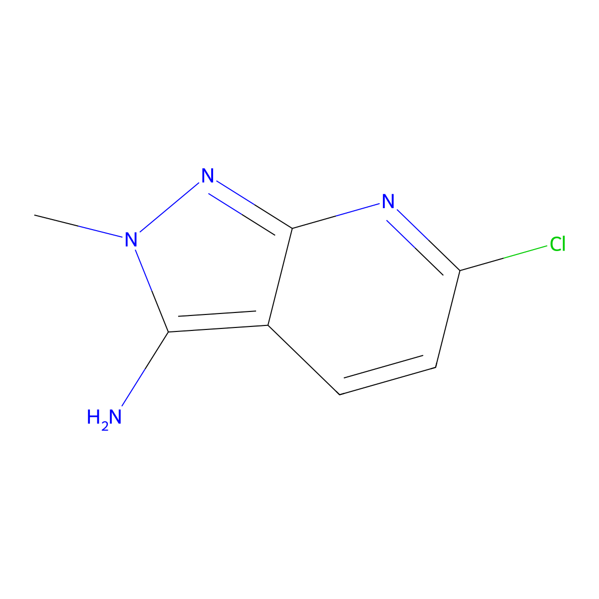 6-Chloro-2-methyl-2H-pyrazolo[3,4-b]pyridin-3-amine molecular structure, CAS 2095432-27-0