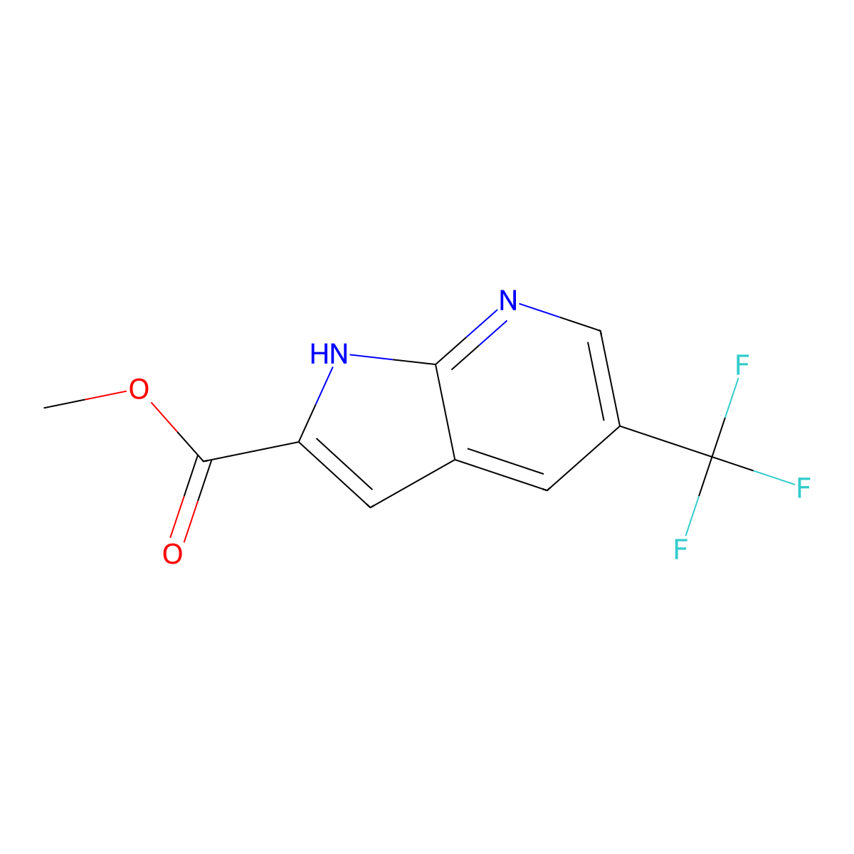 Methyl 5-(trifluoromethyl)-1H-pyrrolo[2,3-b]pyridine-2-carboxylate molecular structure, CAS 2095432-35-0