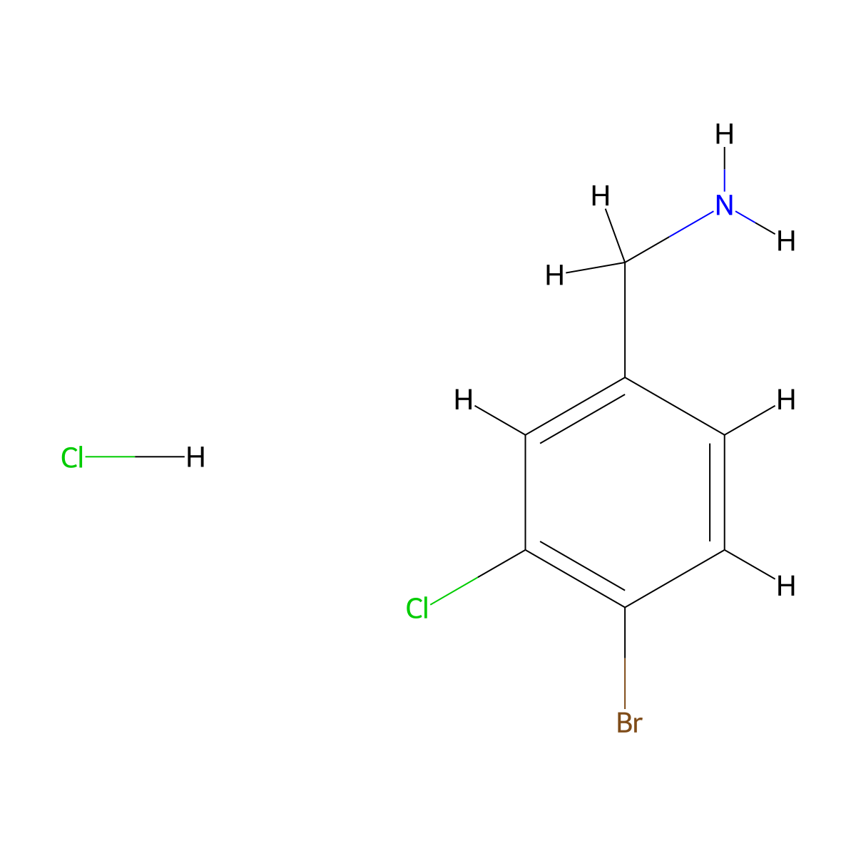 (4-Bromo-3-chlorophenyl)methanamine hydrochloride molecular structure, CAS 2095432-67-8