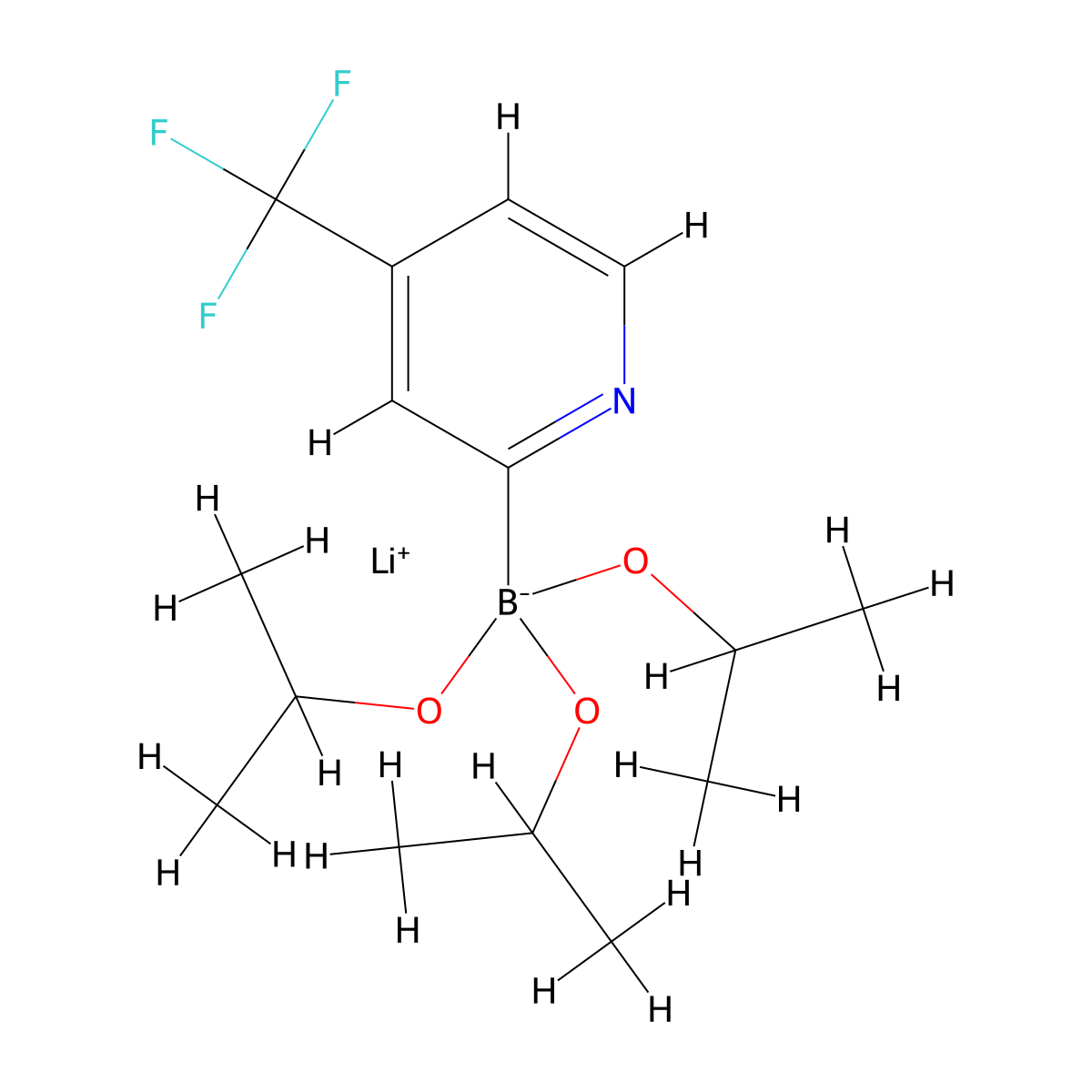 Lithium triisopropoxy(4-(trifluoromethyl)pyridin-2-yl)borate molecular structure, CAS 2095458-45-8