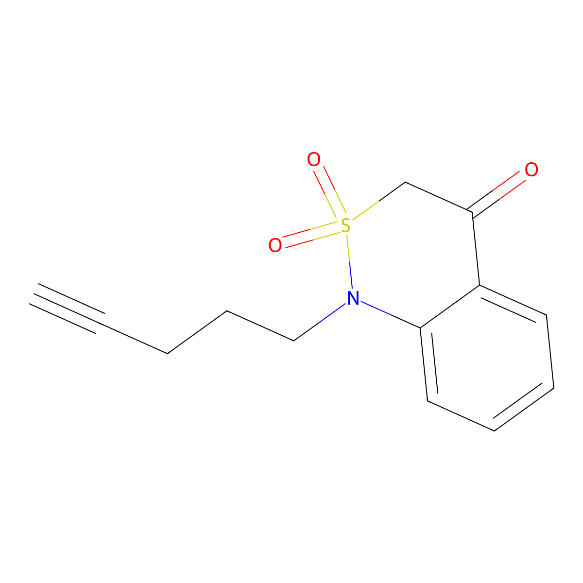 2,2-Dioxo-1-pent-4-ynyl-2lambda6,1-benzothiazin-4-one molecular structure, CAS 2095485-22-4