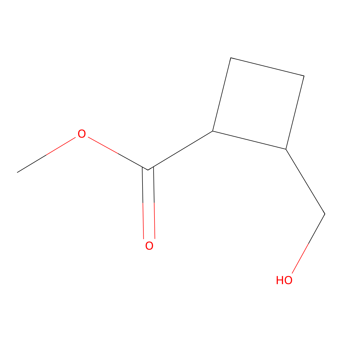 Methyl 2-(hydroxymethyl)cyclobutanecarboxylate molecular structure, CAS 209549-17-7