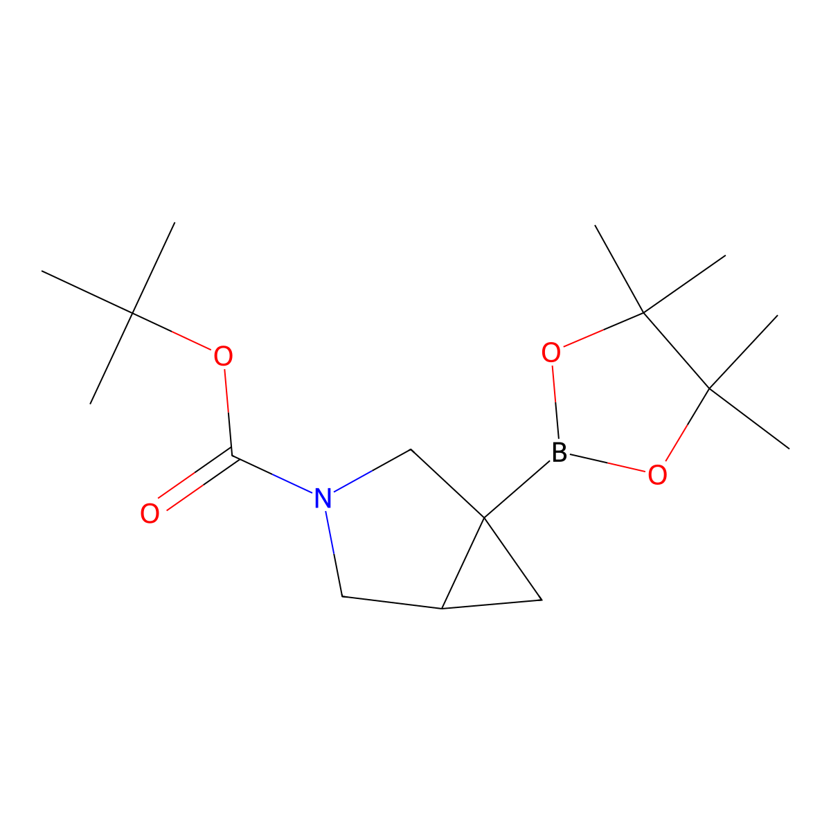 Tert-butyl 1-(4,4,5,5-tetramethyl-1,3,2-dioxaborolan-2-yl)-3-aza bicyclo[3.1.0]hexane-3-carboxylate molecular structure, CAS 2095495-19-3