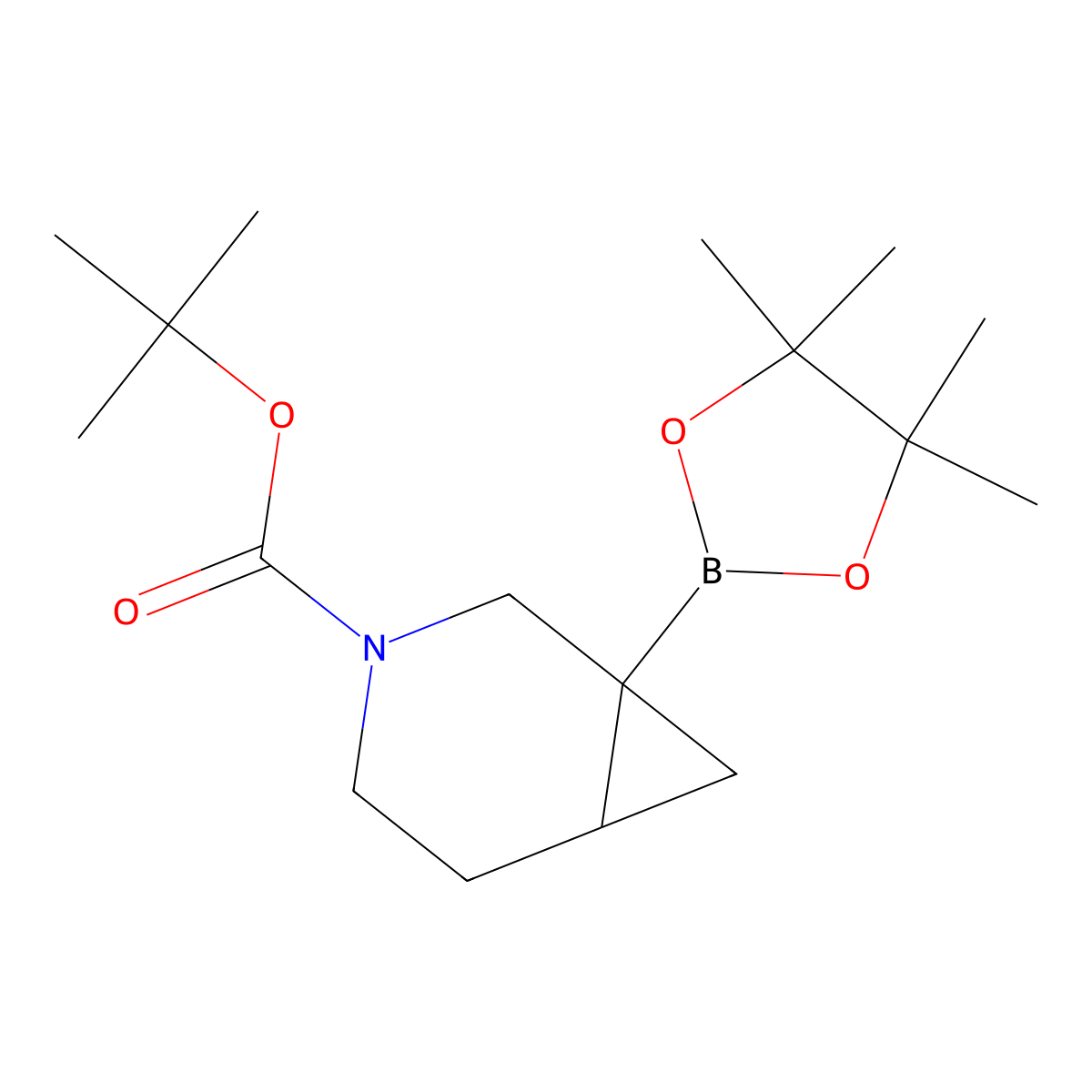 t-Butyl 1-(4,4,5,5-tetramethyl-1,3,2-dioxaborolan-2-yl)-3-azabicyclo[4.1.0]heptane-3-carboxylate molecular structure, CAS 2095495-26-2