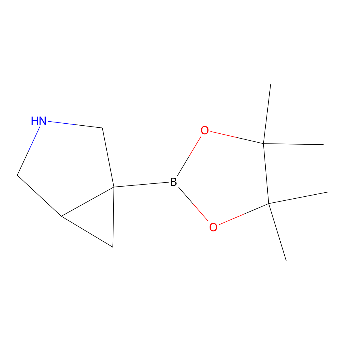 1-(4,4,5,5-Tetramethyl-1,3,2-dioxaborolan-2-yl)-3-azabicyclo[3.1.0]hexane molecular structure, CAS 2095495-28-4