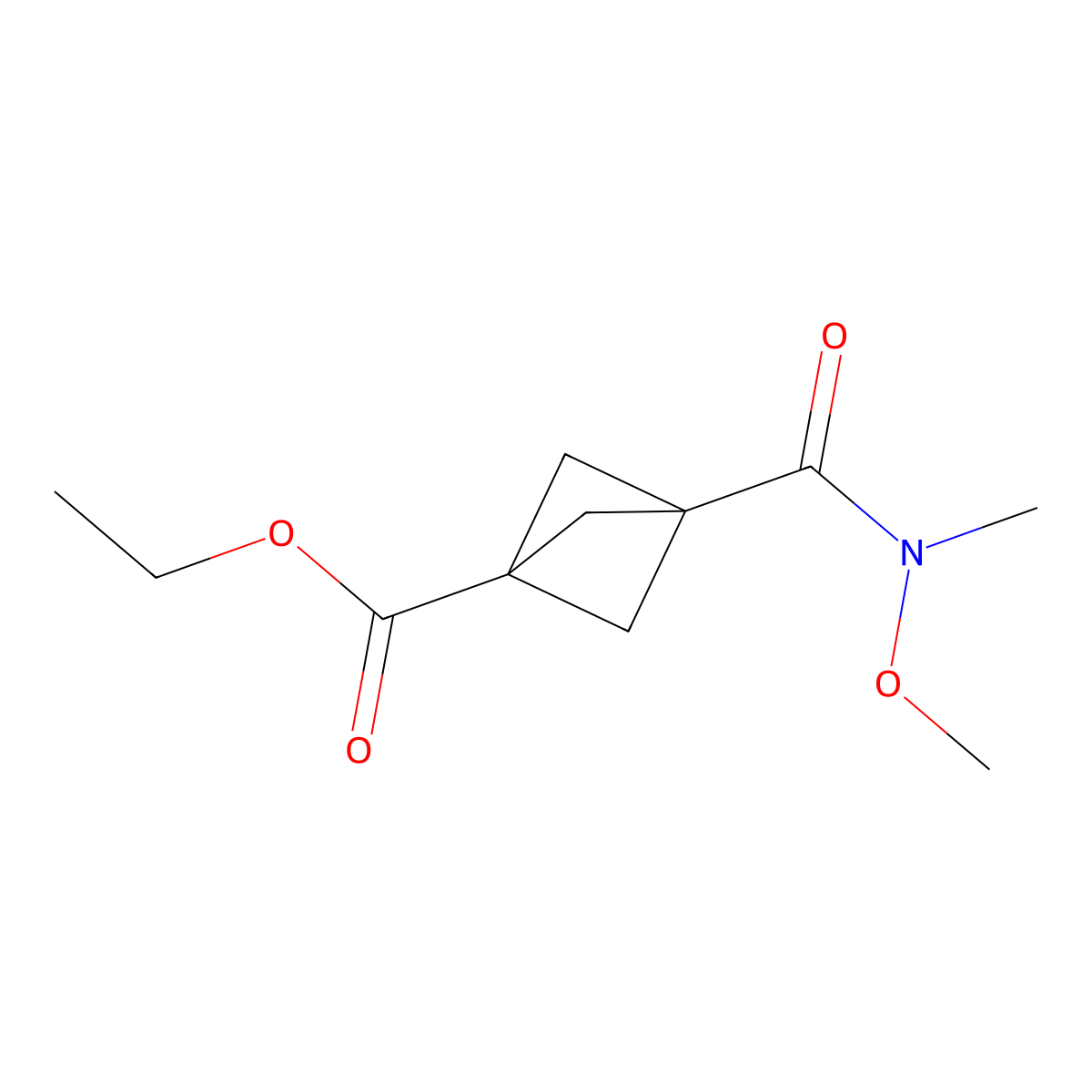 Ethyl 3-(methoxy(methyl)carbamoyl)bicyclo[1.1.1]pentane-1-carboxylate molecular structure, CAS 2095495-78-4