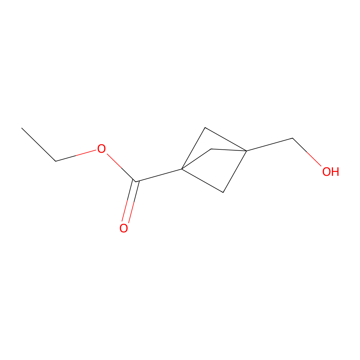 Ethyl 3-(hydroxymethyl)bicyclo[1.1.1]pentane-1-carboxylate molecular structure, CAS 2095495-83-1