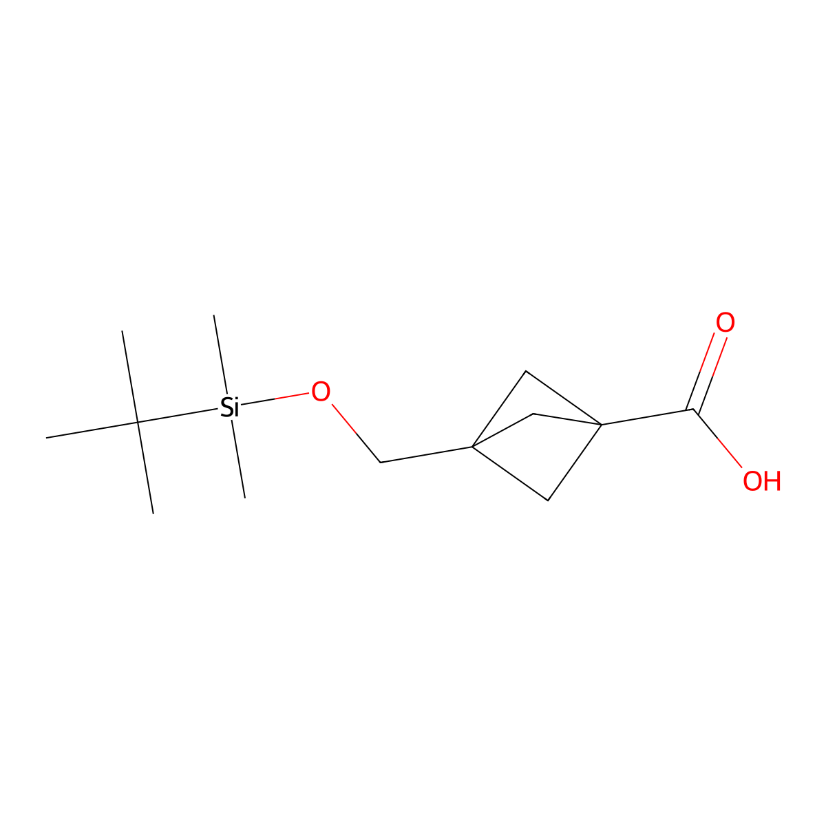 3-{[(Tert-butyldimethylsilyl)oxy]methyl}bicyclo[1.1.1]pentane-1-carboxylic acid molecular structure, CAS 2095495-84-2