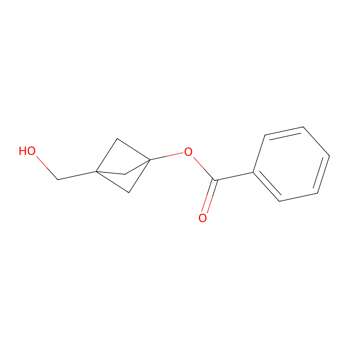 3-(Hydroxymethyl)bicyclo[1.1.1]pentan-1-yl benzoate molecular structure, CAS 2095495-86-4