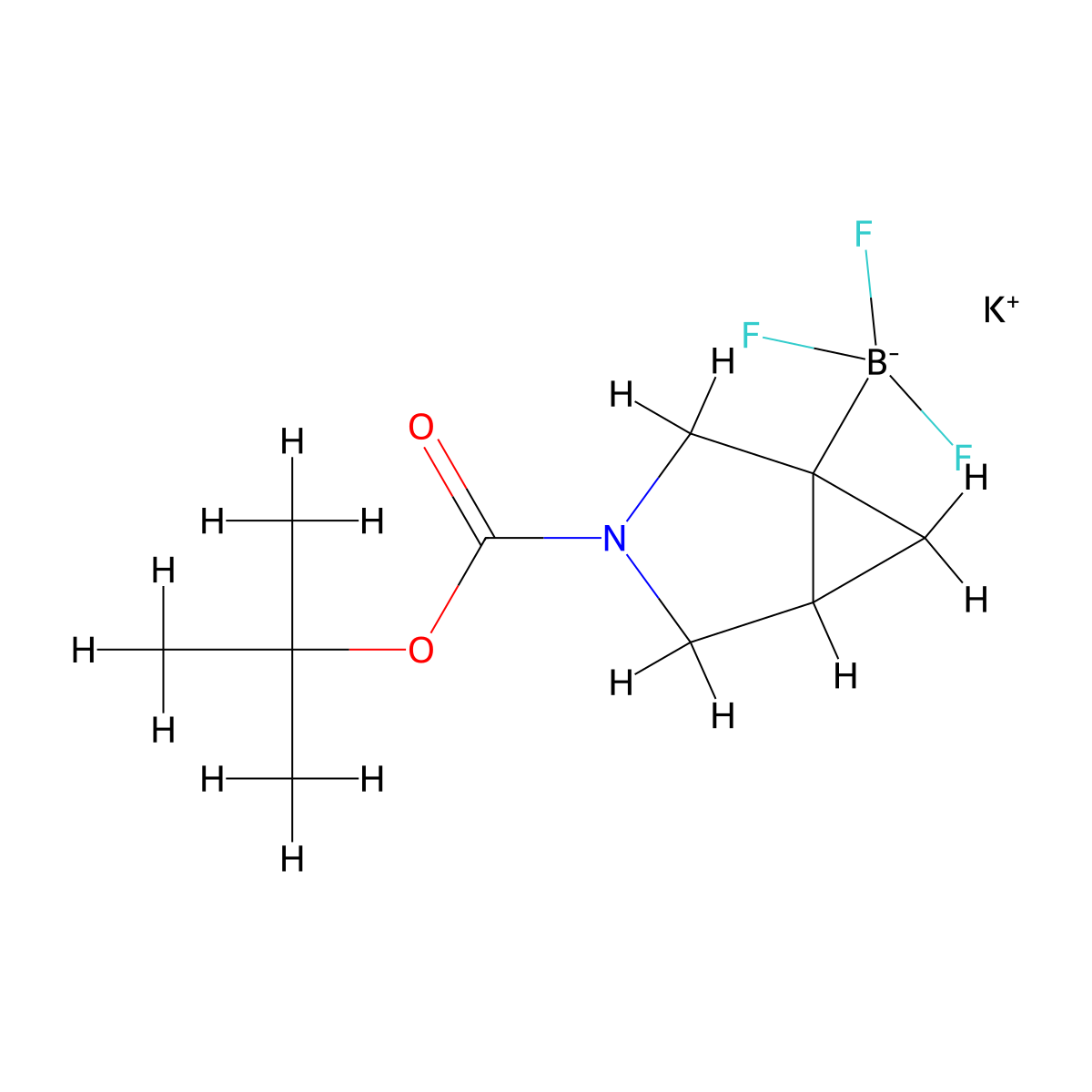 Potassium (3-(tert-butoxycarbonyl)-3-azabicyclo[3.1.0]hexan-1-yl)trifluoroborate molecular structure, CAS 2095504-38-2