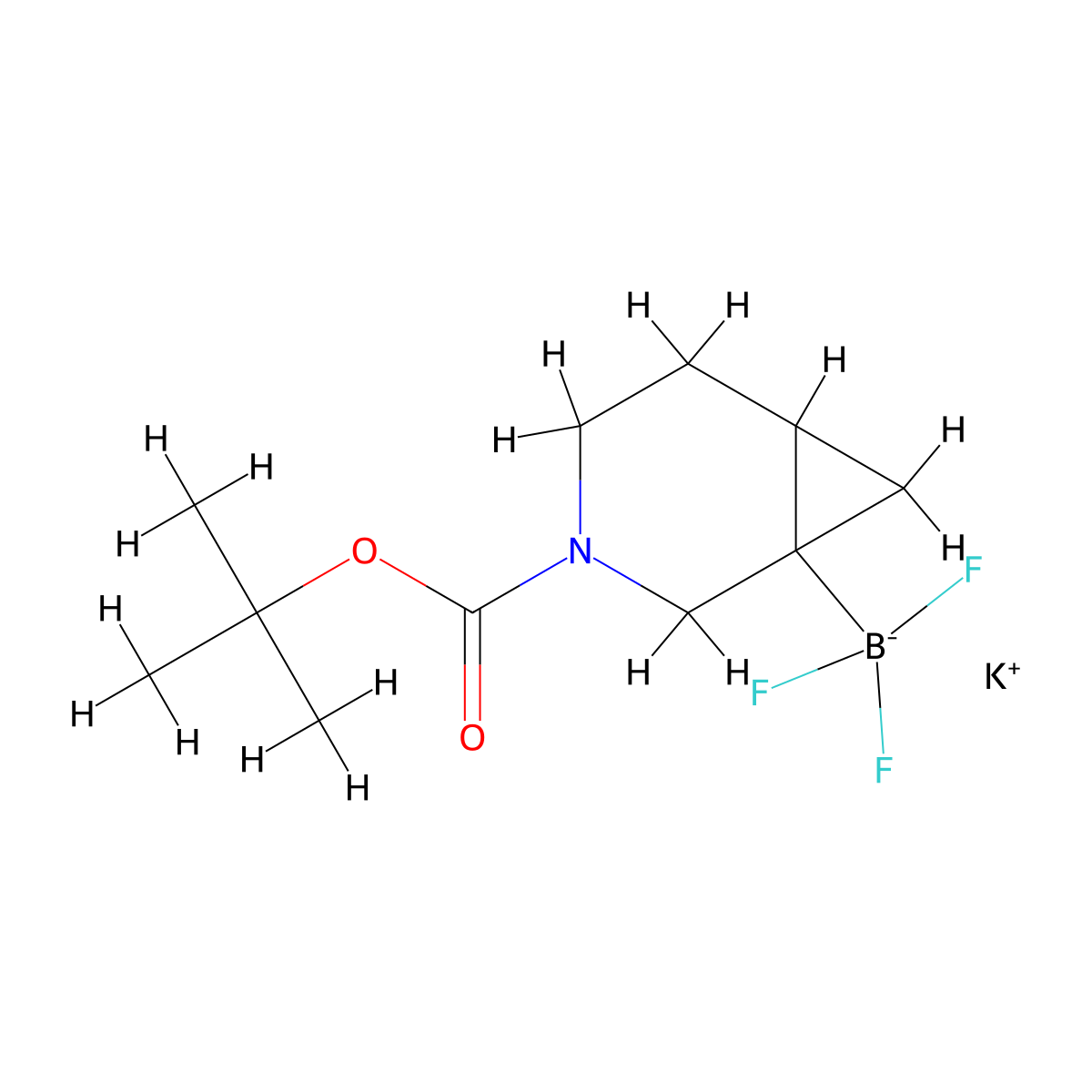 Potassium (3-(tert-butoxycarbonyl)-3-azabicyclo[4.1.0]heptan-1-yl)trifluoroborate molecular structure, CAS 2095504-44-0