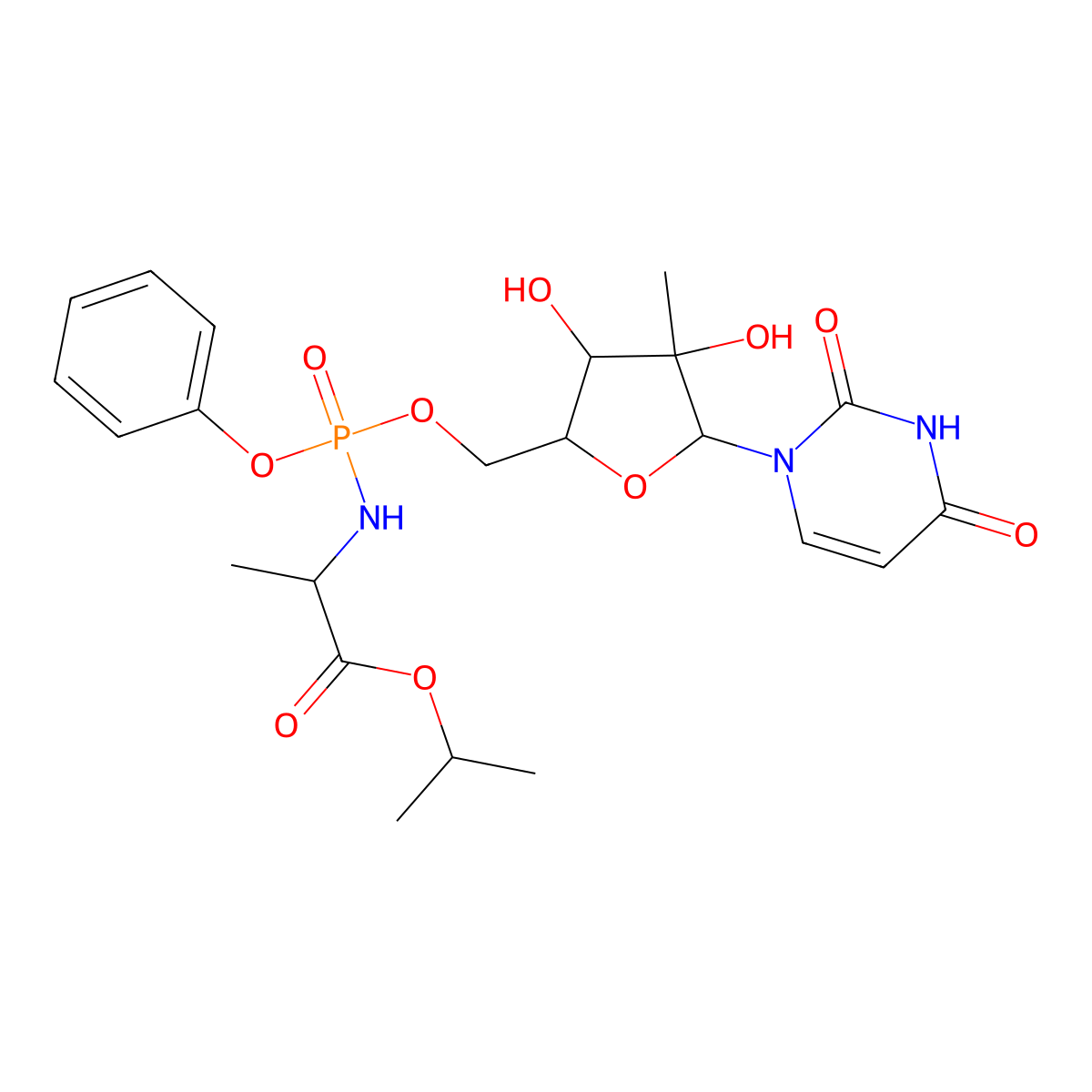 2'-Defluro-2'-hydroxy 2'-epi-Sofosbuvir molecular structure, CAS 2095551-10-1