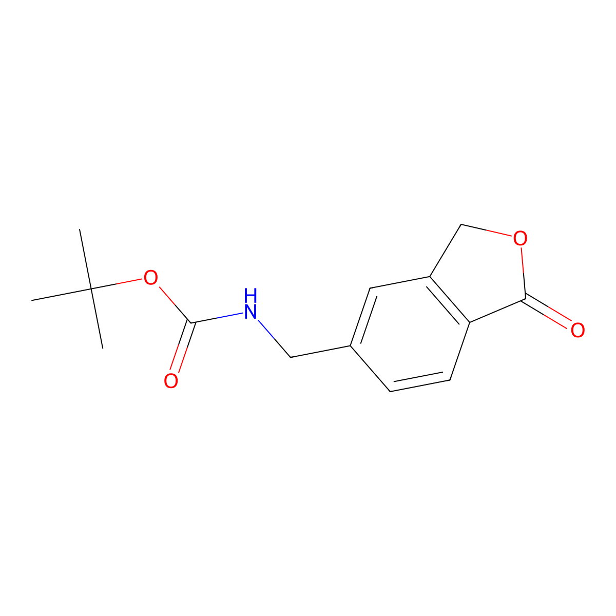tert-butyl N-[(1-oxo-1,3-dihydro-2-benzofuran-5-yl)methyl]carbamate molecular structure, CAS 2095557-97-2
