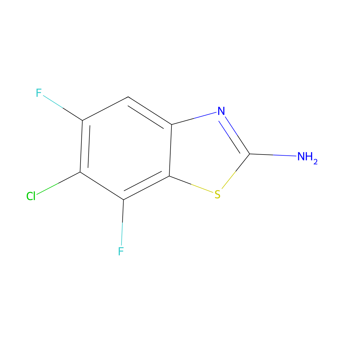 6-Chloro-5,7-difluoro-1,3-benzothiazol-2-amine molecular structure, CAS 2095607-06-8