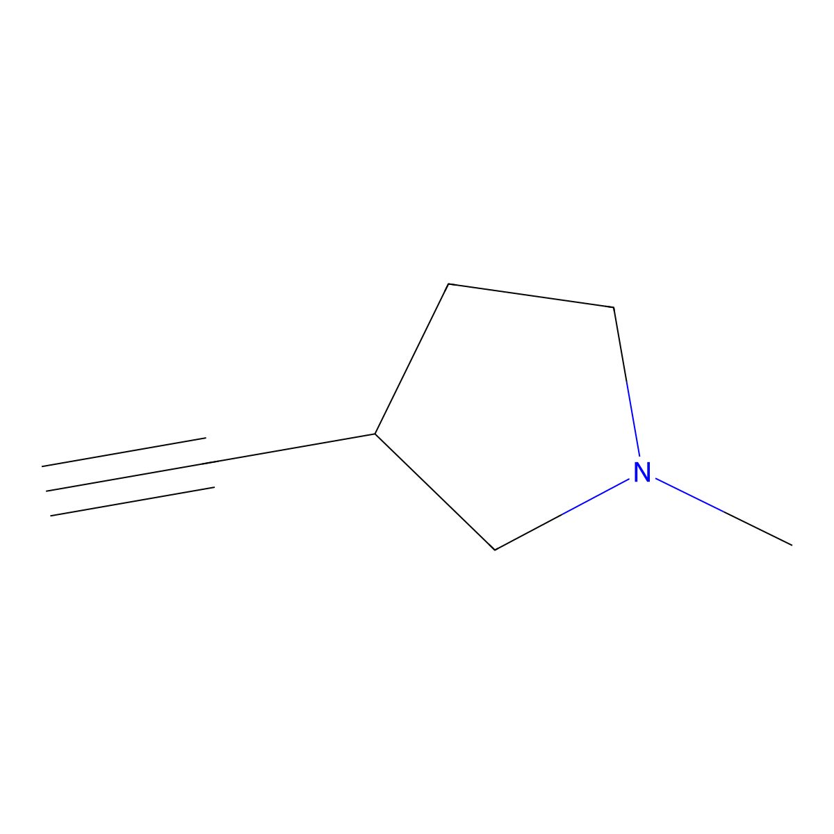 3-Ethynyl-1-methylpyrrolidine molecular structure, CAS 2095614-00-7