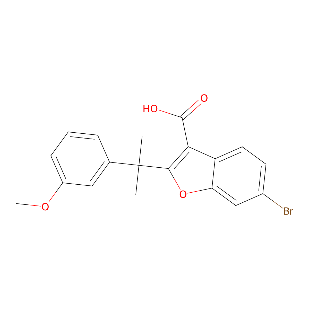 6-Bromo-2-(2-(3-methoxyphenyl)propan-2-yl)benzofuran-3-carboxylic acid molecular structure, CAS 2095616-86-5