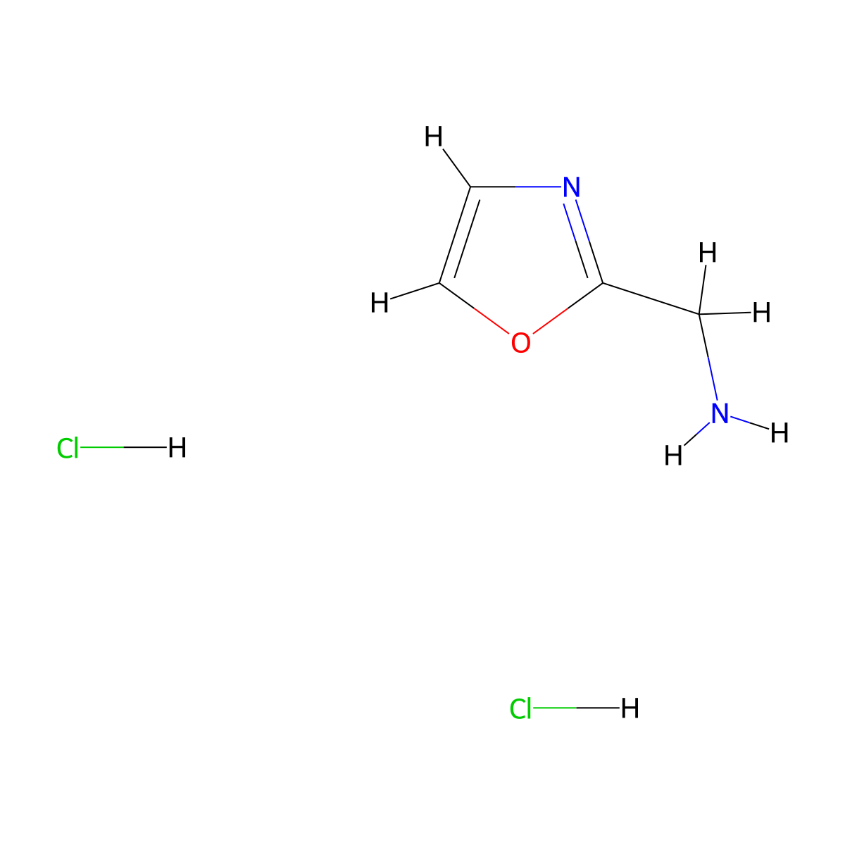 1-(1,3-Oxazol-2-yl)methanamine dihydrochloride molecular structure, CAS 2095670-21-4
