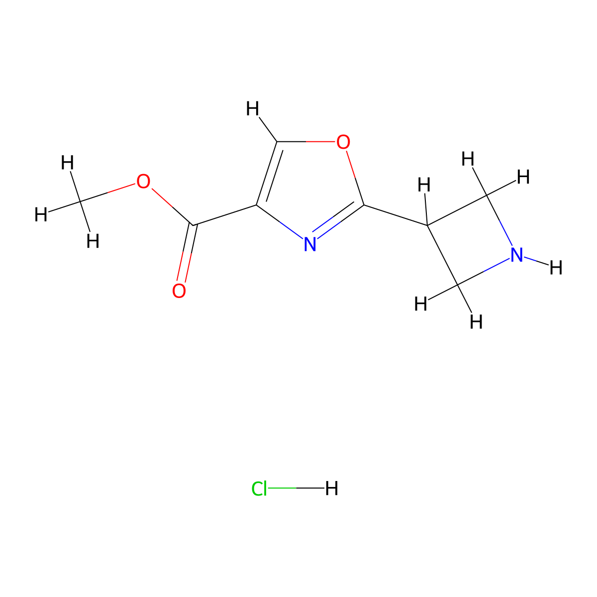 Methyl 2-(azetidin-3-yl)-1,3-oxazole-4-carboxylate hydrochloride molecular structure, CAS 2095672-88-9