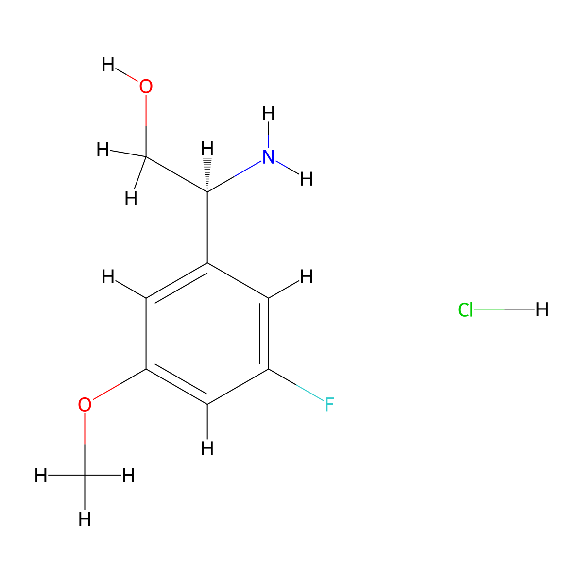 (S)-2-Amino-2-(3-fluoro-5-methoxyphenyl)ethan-1-ol hydrochloride molecular structure, CAS 2095692-22-9