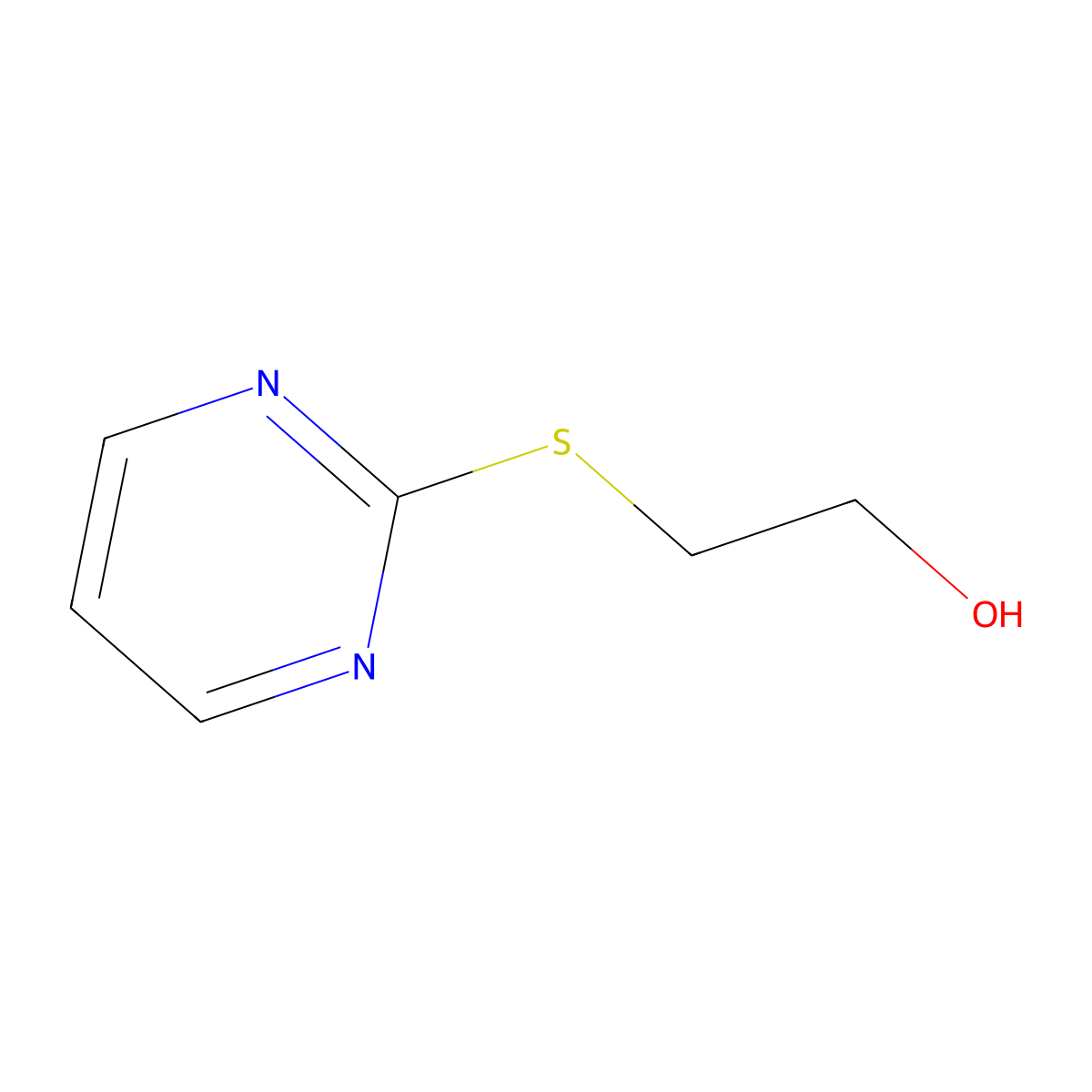 2-(Pyrimidin-2-ylsulfanyl)ethan-1-ol molecular structure, CAS 20957-33-9