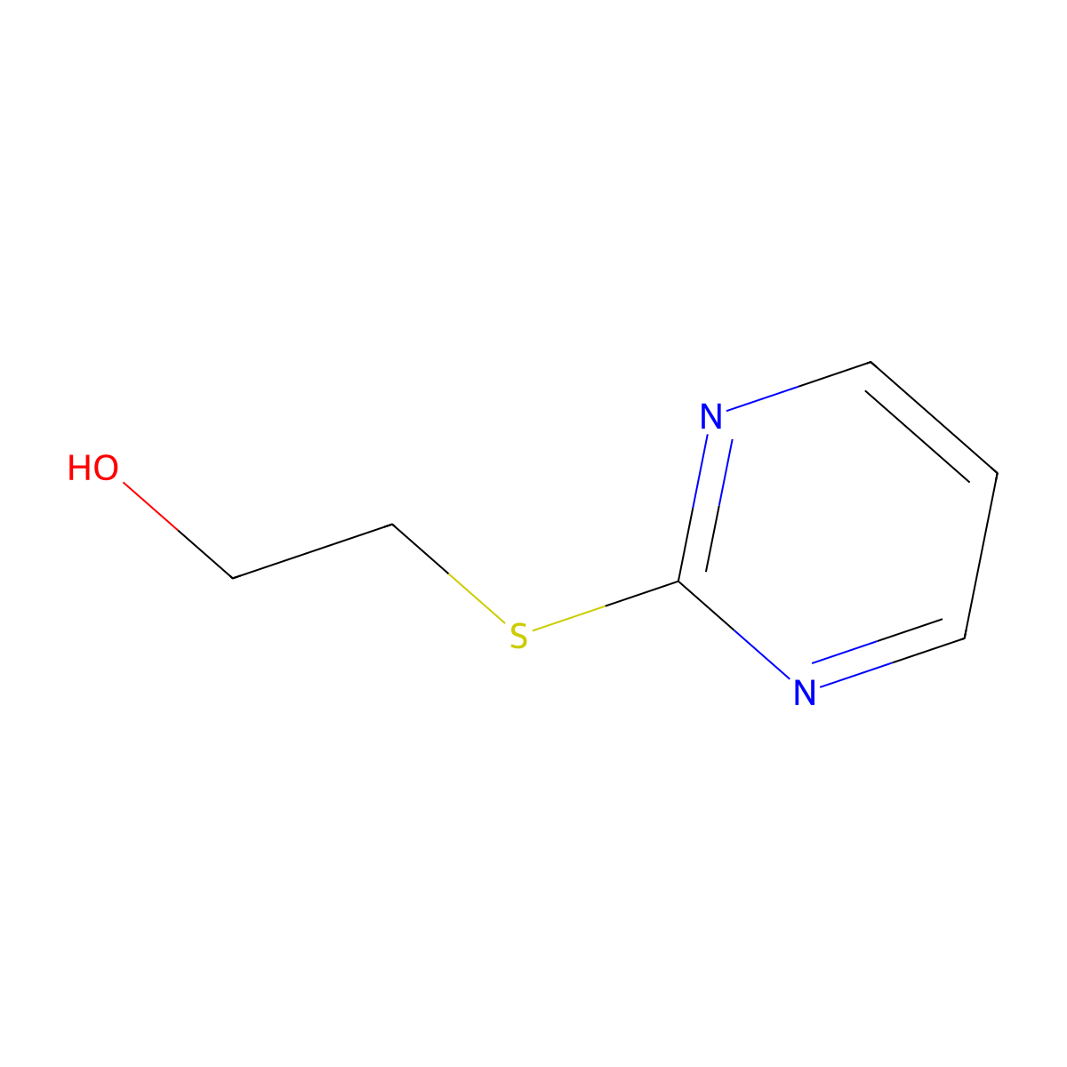 2-(Pyrimidin-2-ylsulfanyl)ethan-1-ol molecular structure, CAS 20957-33-9