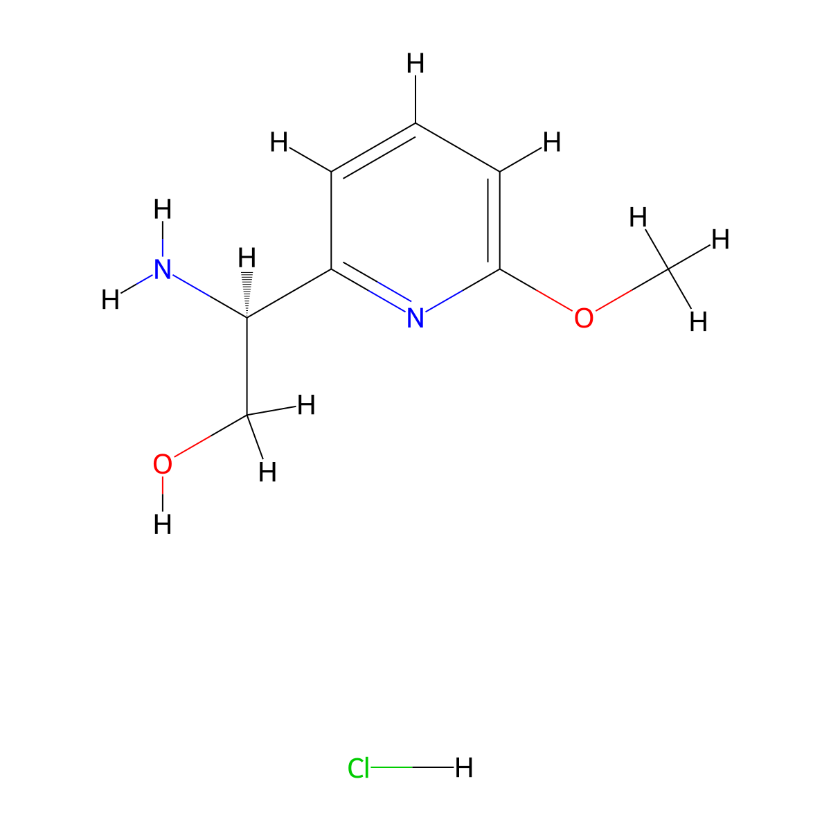 (S)-2-Amino-2-(6-methoxypyridin-2-yl)ethanol hydrochloride molecular structure, CAS 2095726-04-6