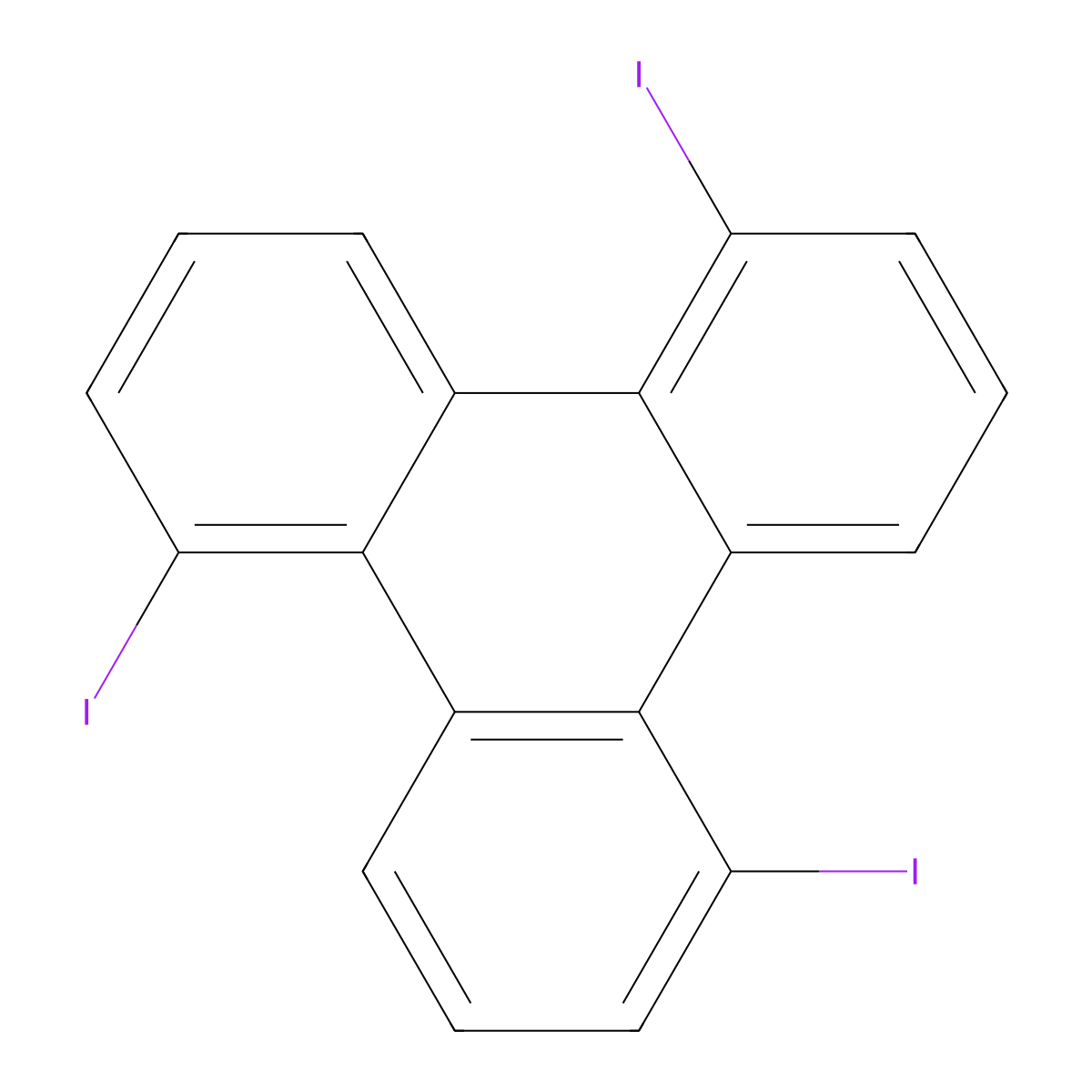 1,5,9-Triiodotriphenylene molecular structure, CAS 2095772-01-1