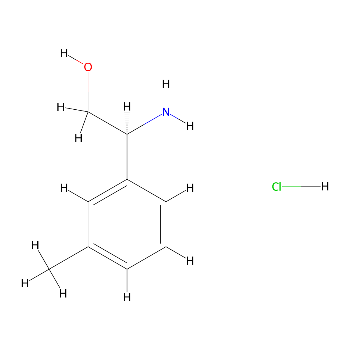 (S)-2-Amino-2-(m-tolyl)ethanol hydrochloride molecular structure, CAS 2095772-93-1