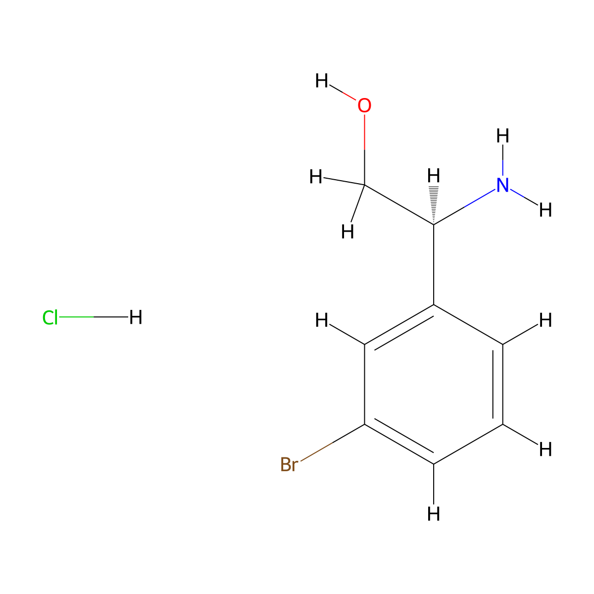 (2S)-2-amino-2-(3-bromophenyl)ethan-1-ol hydrochloride molecular structure, CAS 2095772-98-6