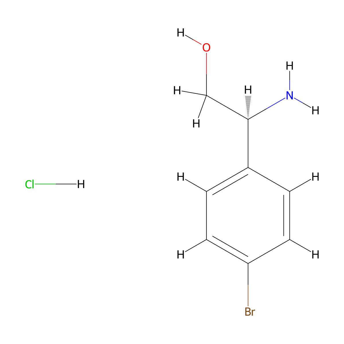 (2S)-2-amino-2-(4-bromophenyl)ethan-1-ol hydrochloride molecular structure, CAS 2095773-02-5