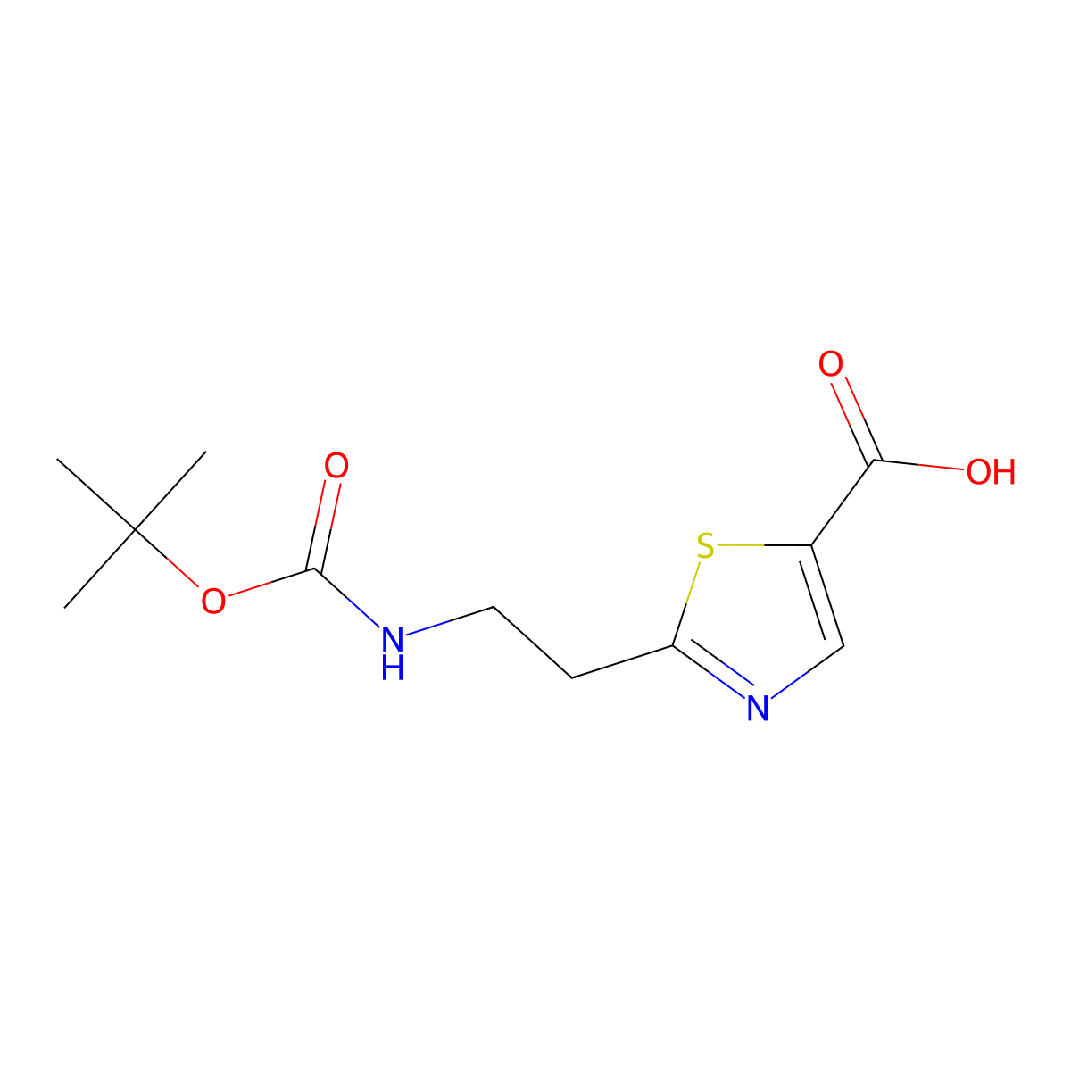2-(2-{[(Tert-butoxy)carbonyl]amino}ethyl)-1,3-thiazole-5-carboxylic acid molecular structure, CAS 2095776-07-9