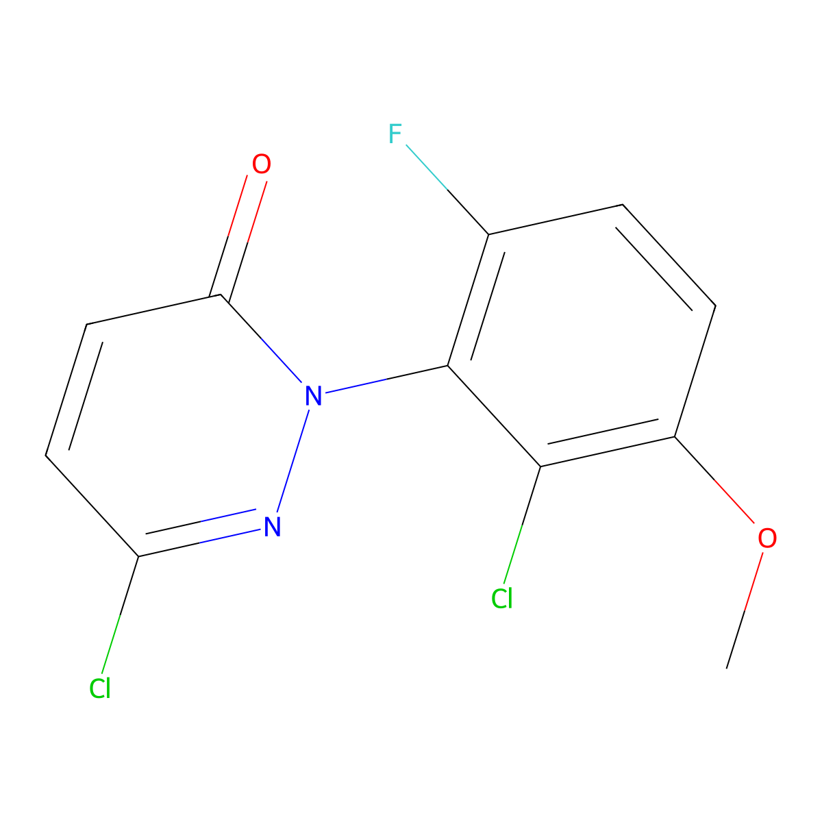 6-Chloro-2-(2-chloro-6-fluoro-3-methoxyphenyl)pyridazin-3(2H)-one molecular structure, CAS 2095780-75-7