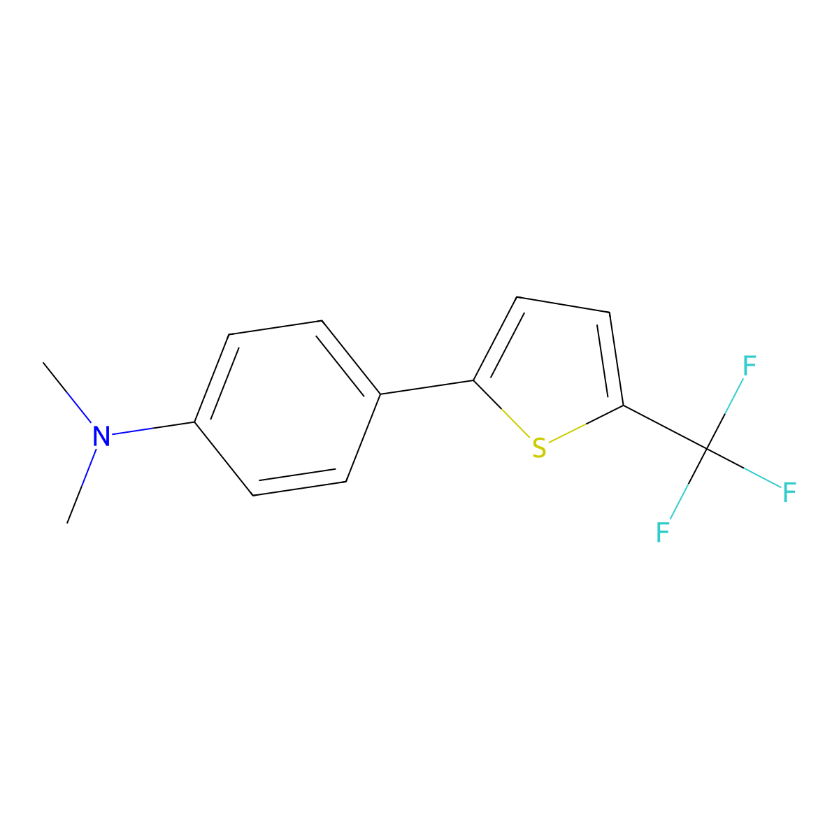 2-(4-N,N-Dimethylaminophenyl)-5-trifluoromethylthiophene molecular structure, CAS 2095781-82-9