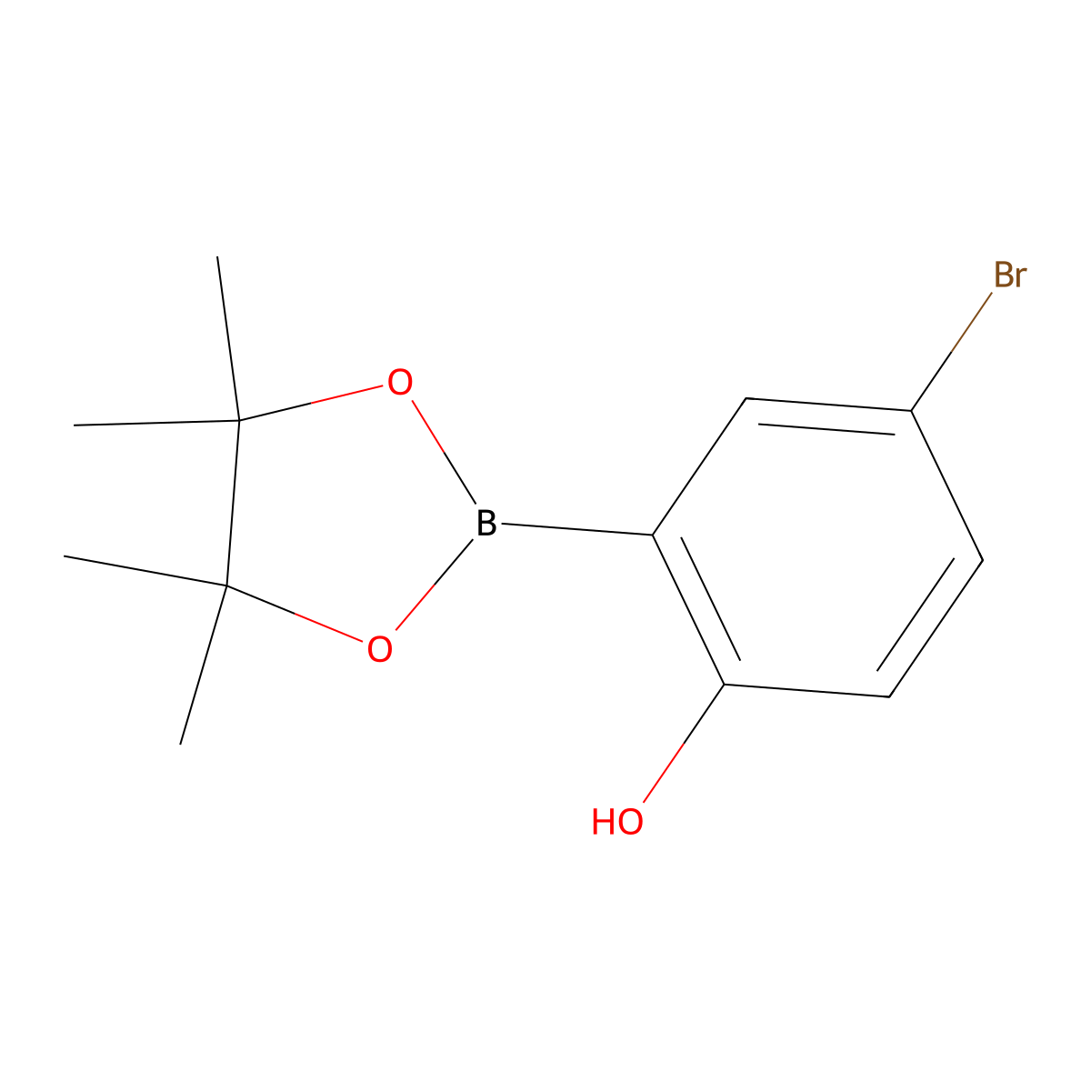 4-Bromo-2-(4,4,5,5-tetramethyl-1,3,2-dioxaborolan-2-YL)phenol molecular structure, CAS 2095797-20-7