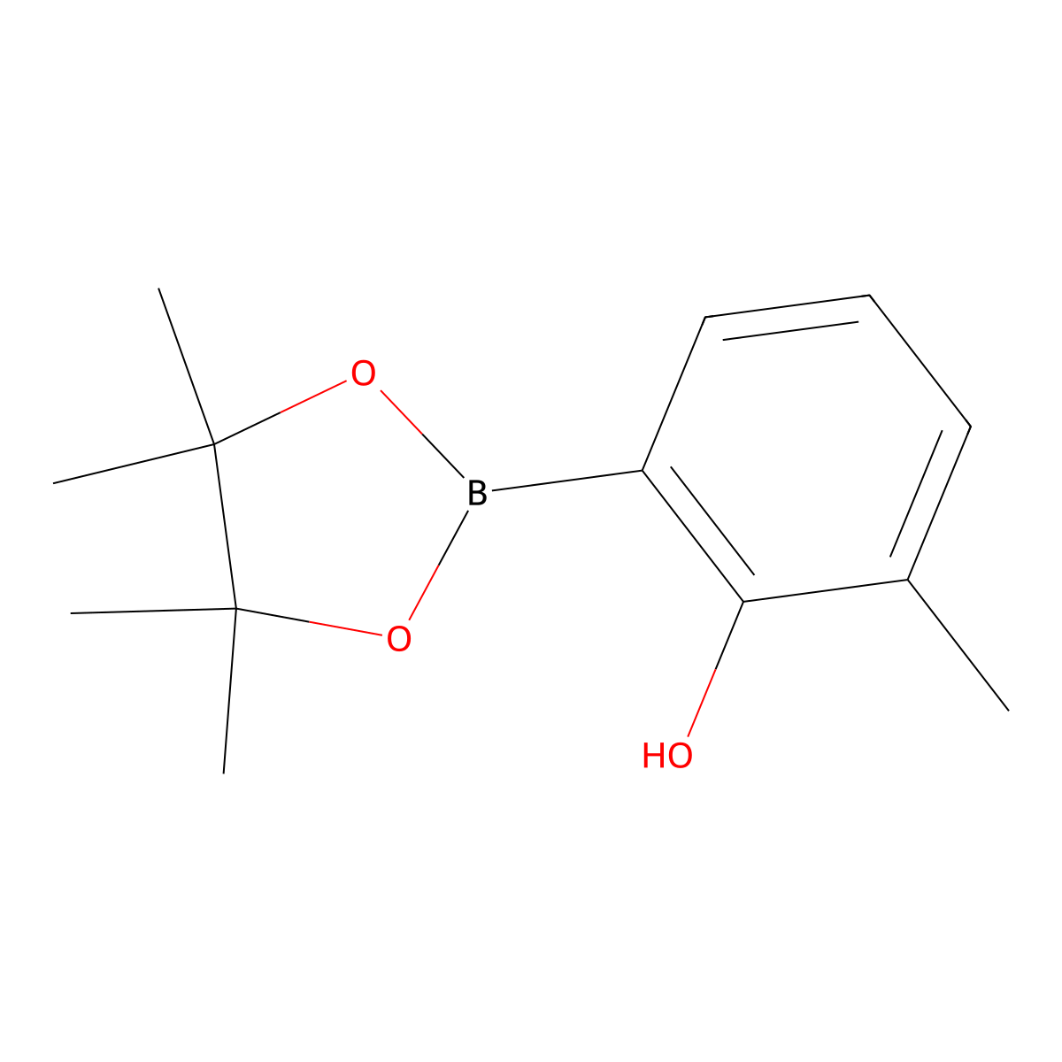 2-Hydroxy-3-methylphenylboronic acid pinacol ester molecular structure, CAS 2095797-27-4