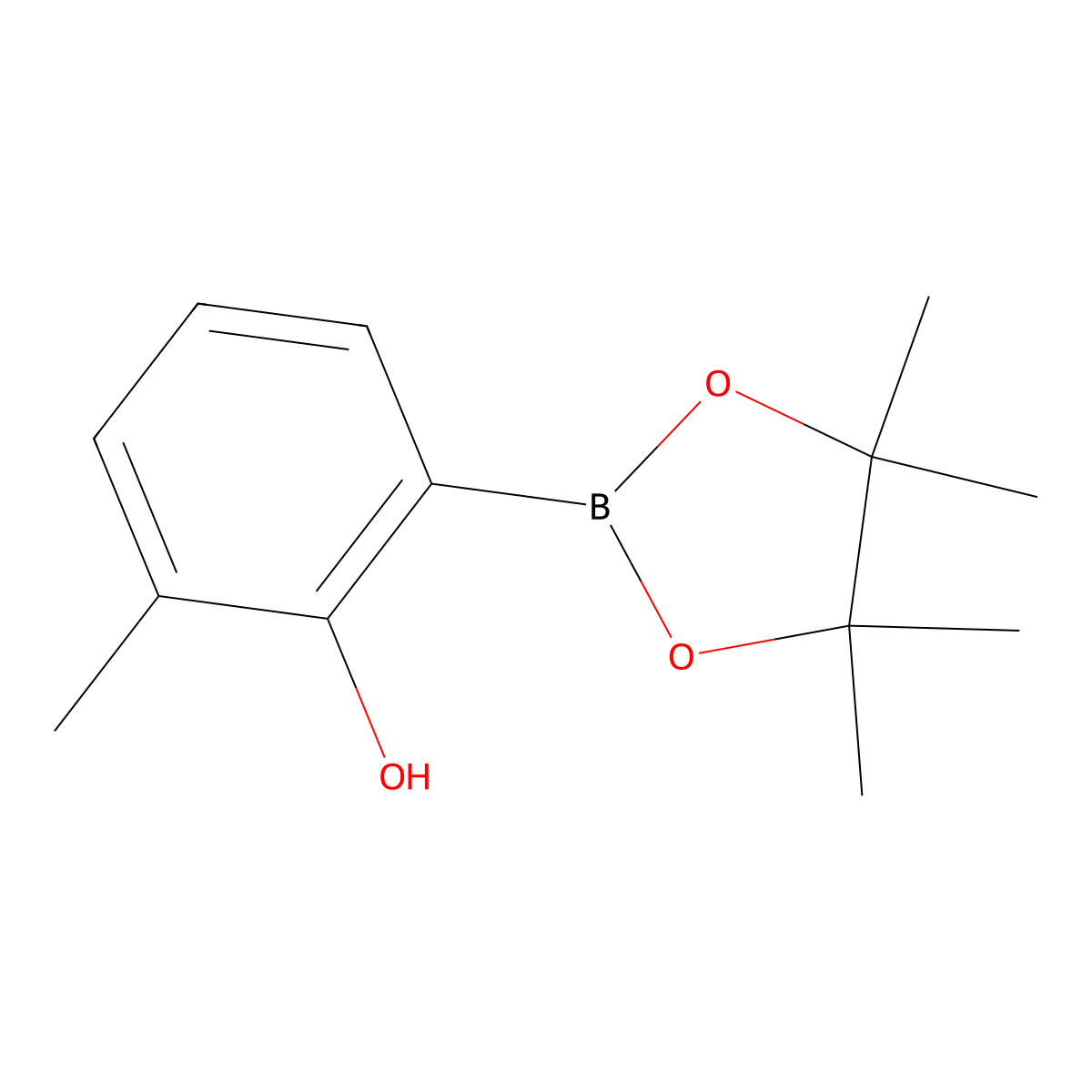 2-Hydroxy-3-methylphenylboronic acid pinacol ester molecular structure, CAS 2095797-27-4